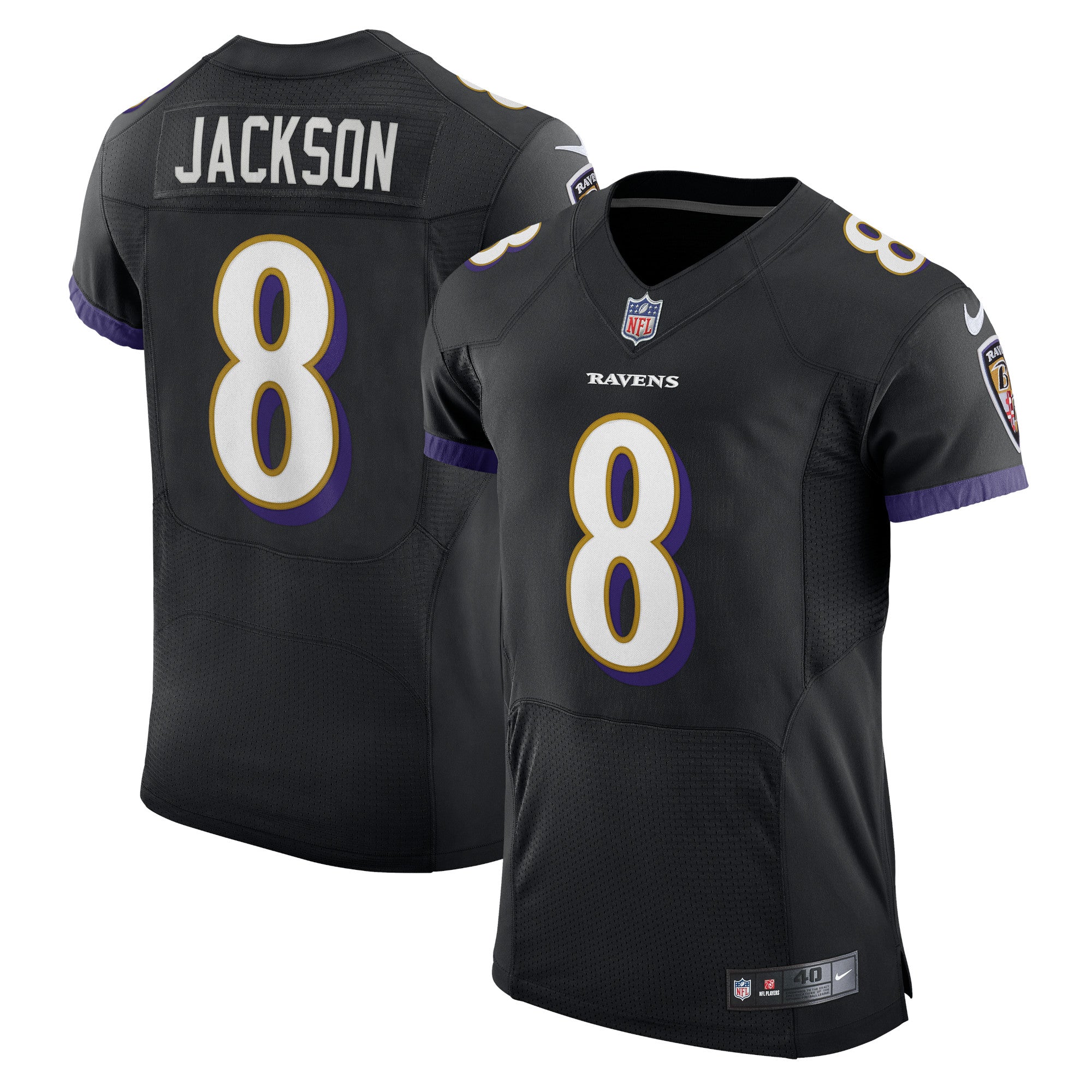 Lamar Jackson Baltimore Ravens Nike Alternate Vapor Elite Player Jersey   Black