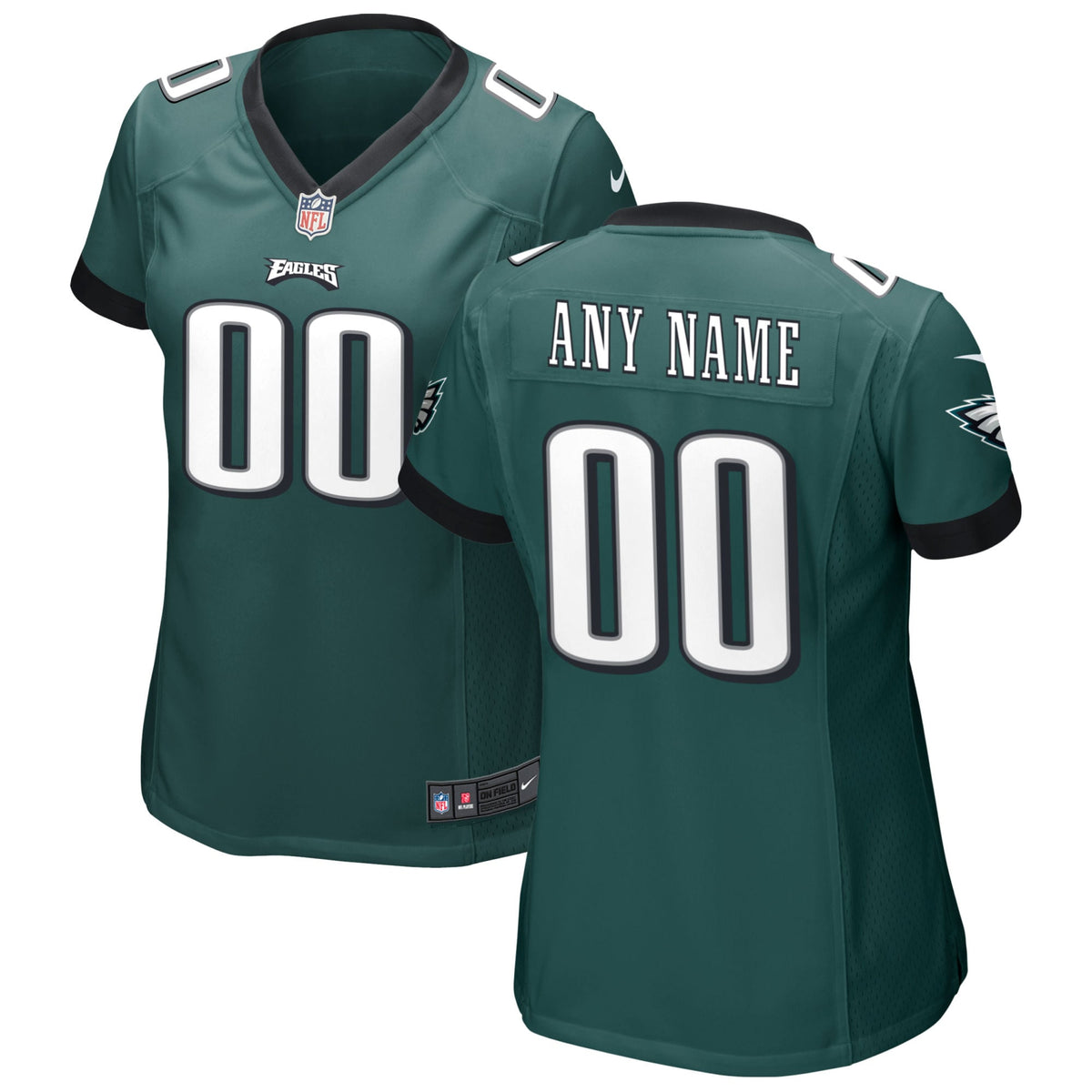 Philadelphia Eagles Nike Women s Custom Game Jersey   Midnight Green