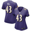 Women s Nike Justice Hill Purple Baltimore Ravens Game Jersey
