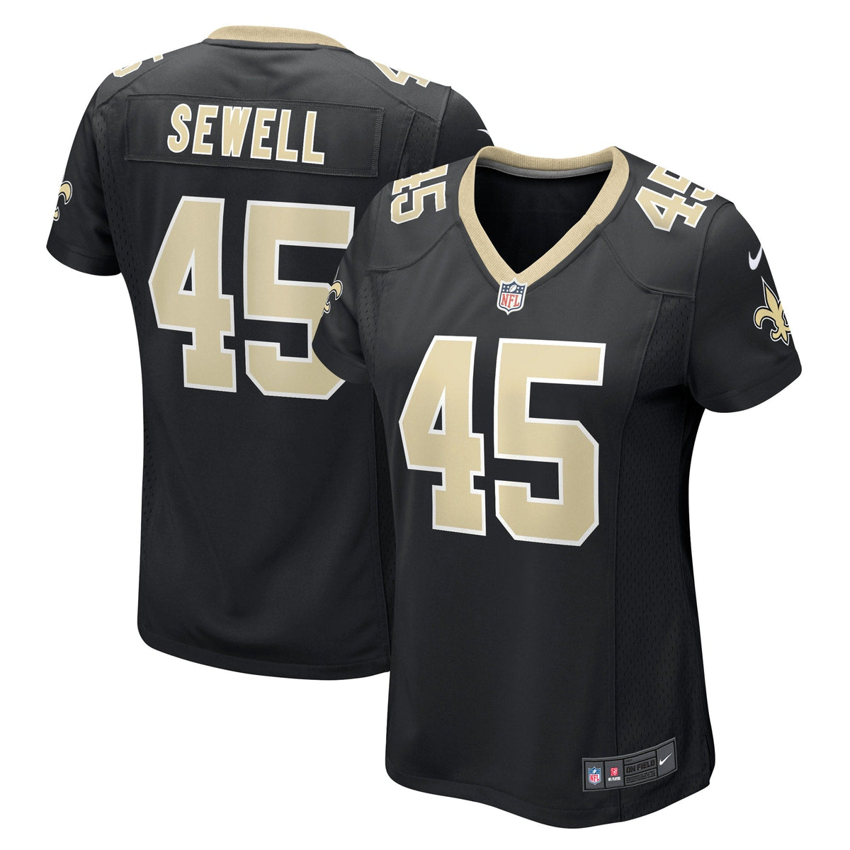 Women s Nike Nephi Sewell Black New Orleans Saints Game Player Jersey