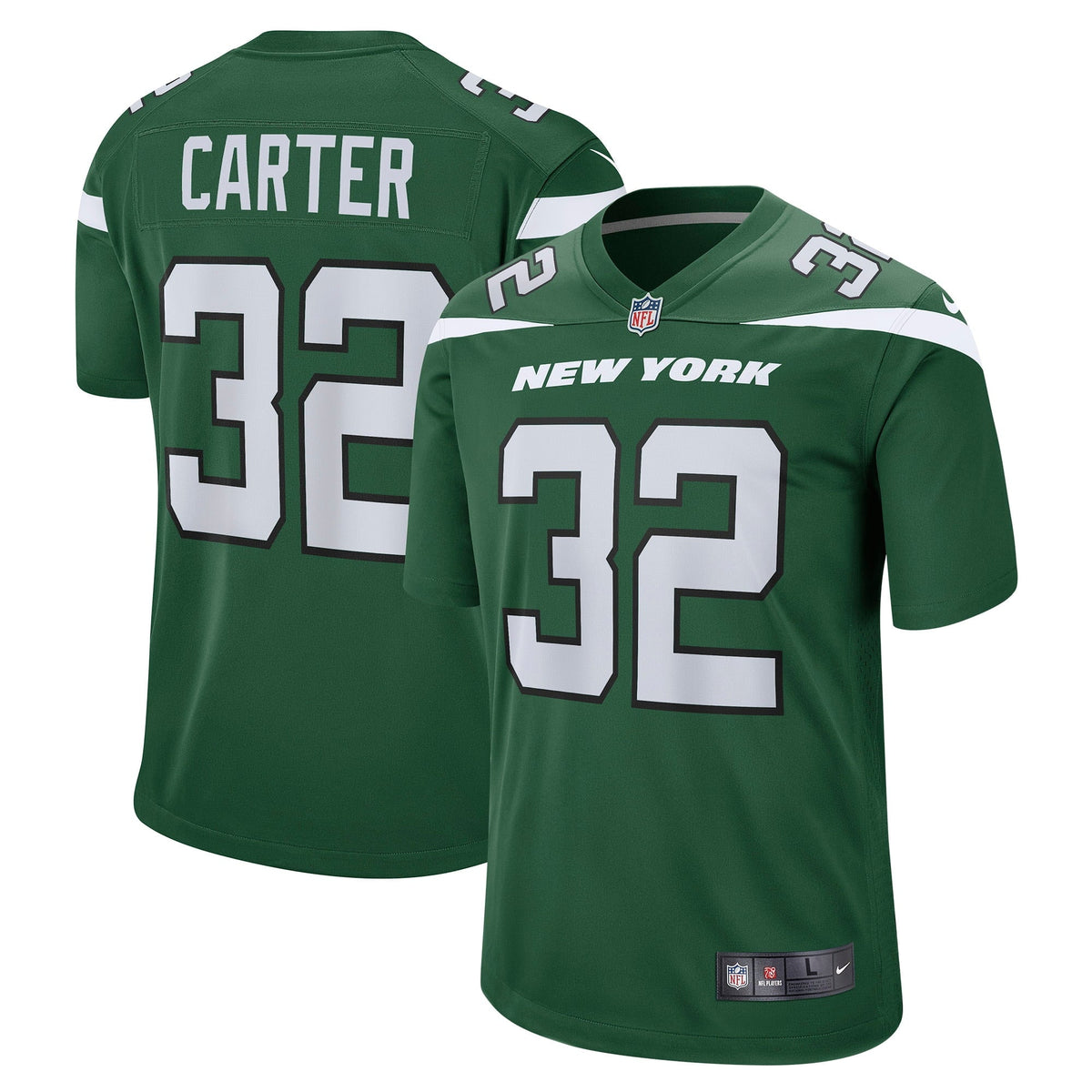 Men s Nike Michael Carter Gotham Green New York Jets Game Jersey