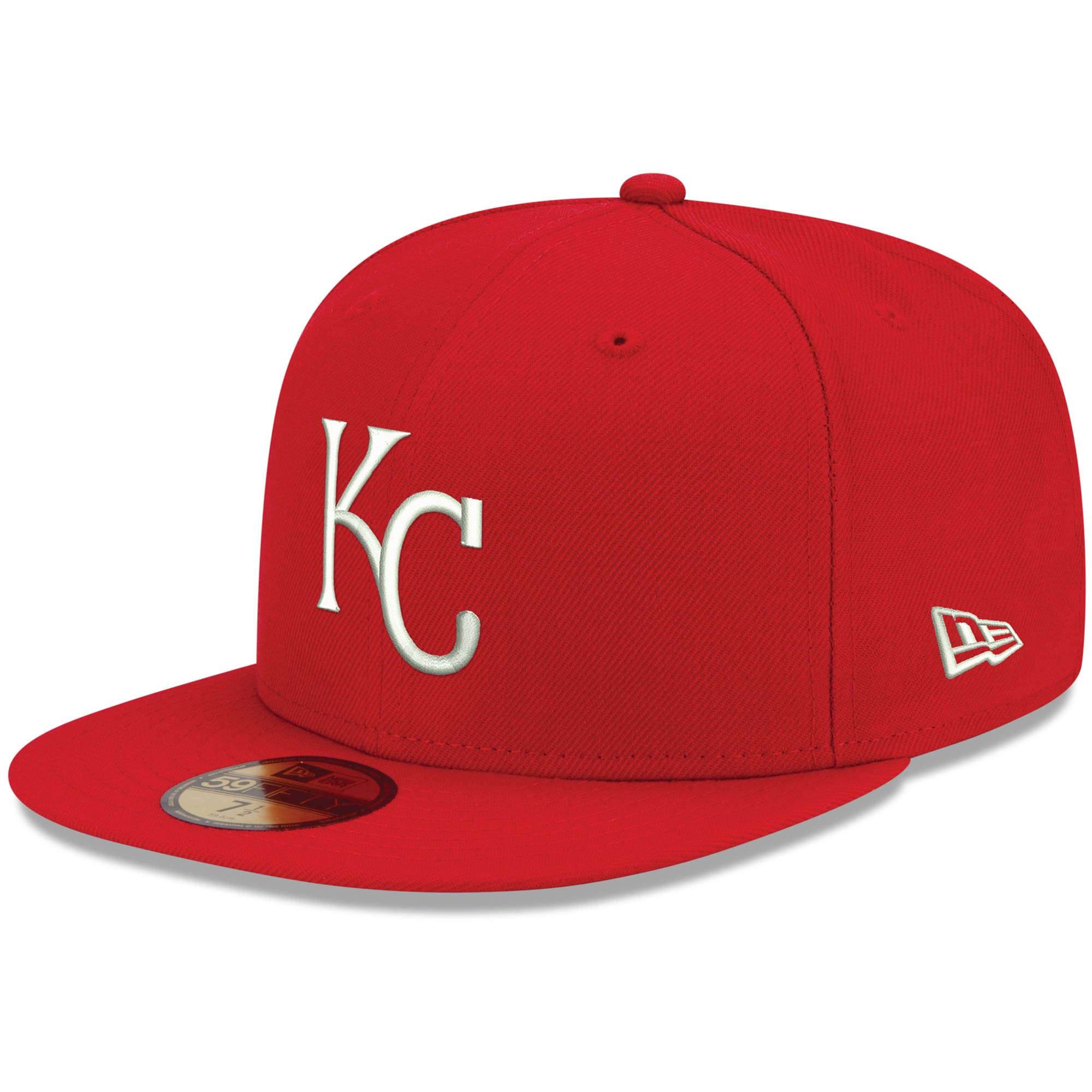 Kansas City Royals New Era White Logo 59FIFTY Fitted Hat - Red