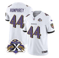 Men s Baltimore Ravens  Marlon Humphrey White 2023 F.U.S.E With Patch Throwback Vapor Limited Stitched Jersey