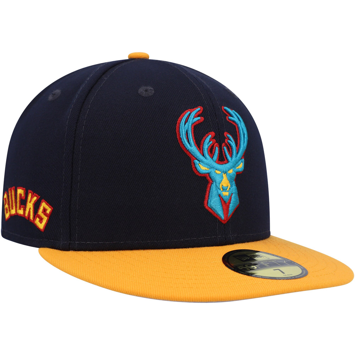 Milwaukee Bucks New Era Midnight 59FIFTY Fitted Hat - Navy/Gold