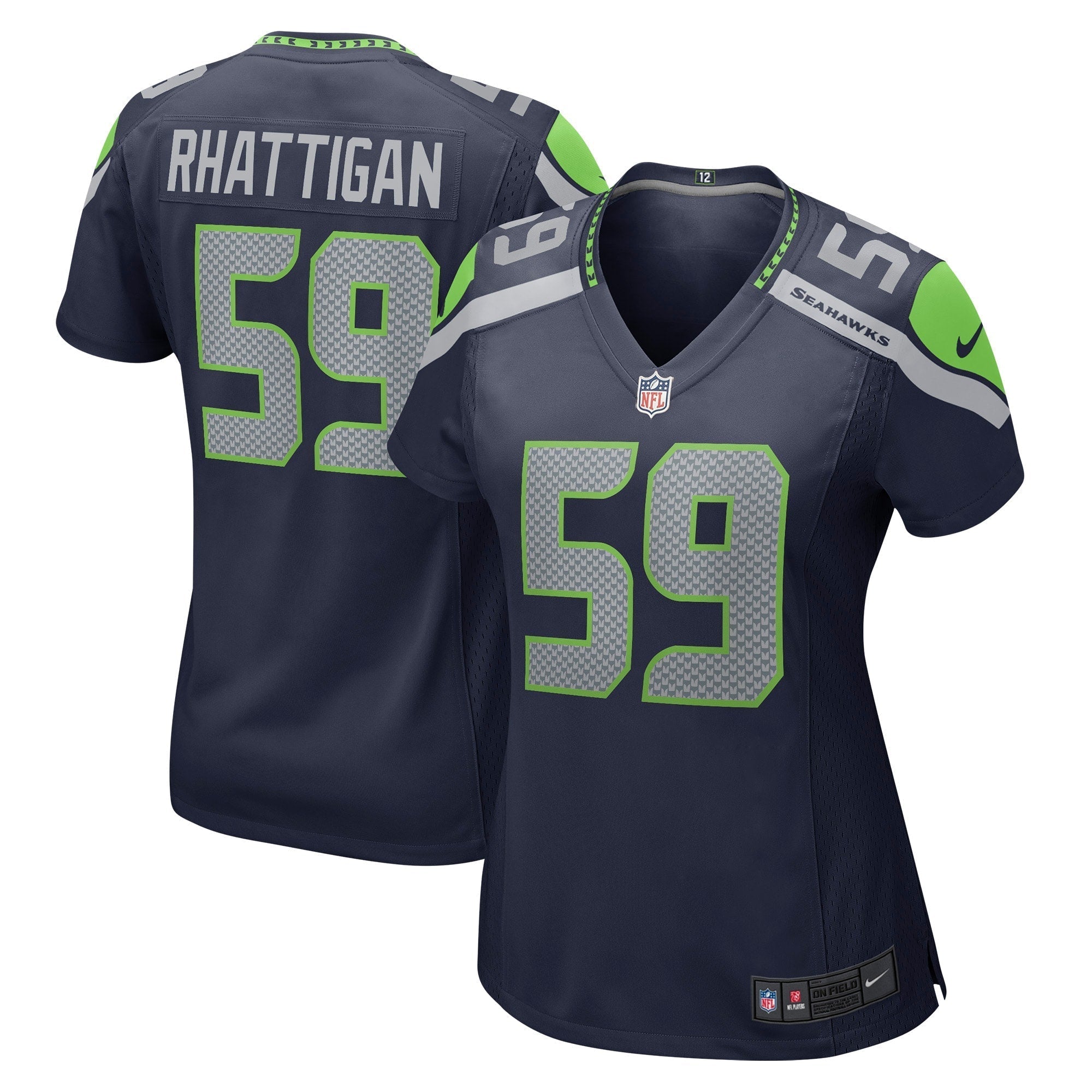 Women s Nike Jon Rhattigan College Navy Seattle Seahawks Game Jersey