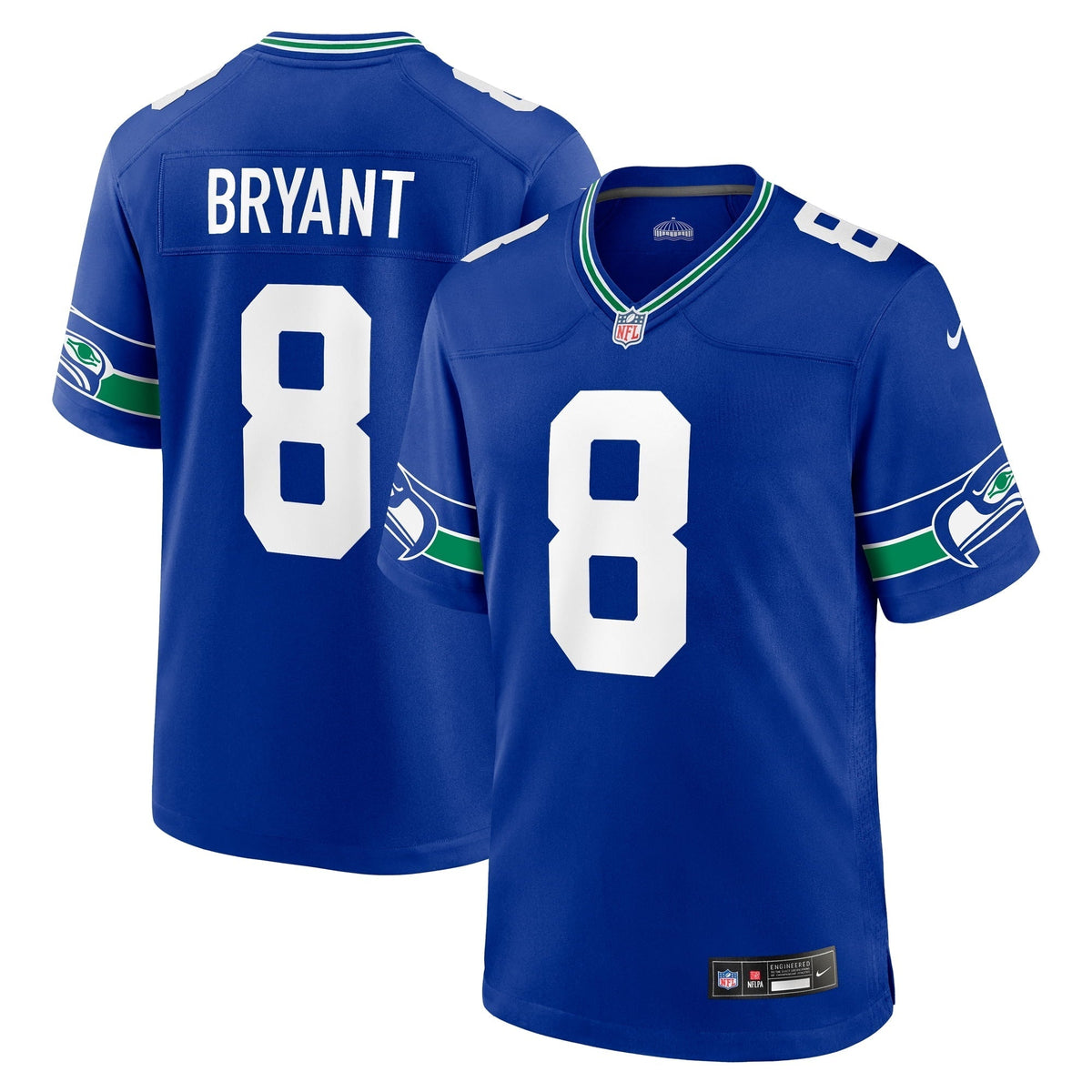 Men s Nike Coby Bryant Royal Seattle Seahawks Throwback Player Game Jersey
