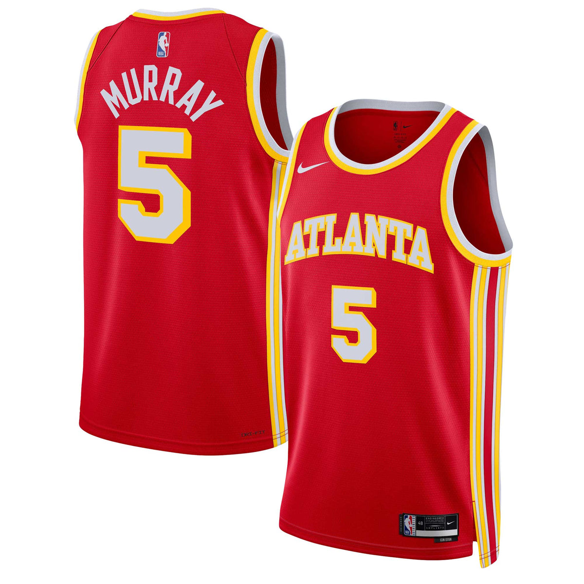Dejounte Murray Atlanta Hawks, NBA Jerseys Nike Unisex Swingman Jersey - Association Edition - Red
