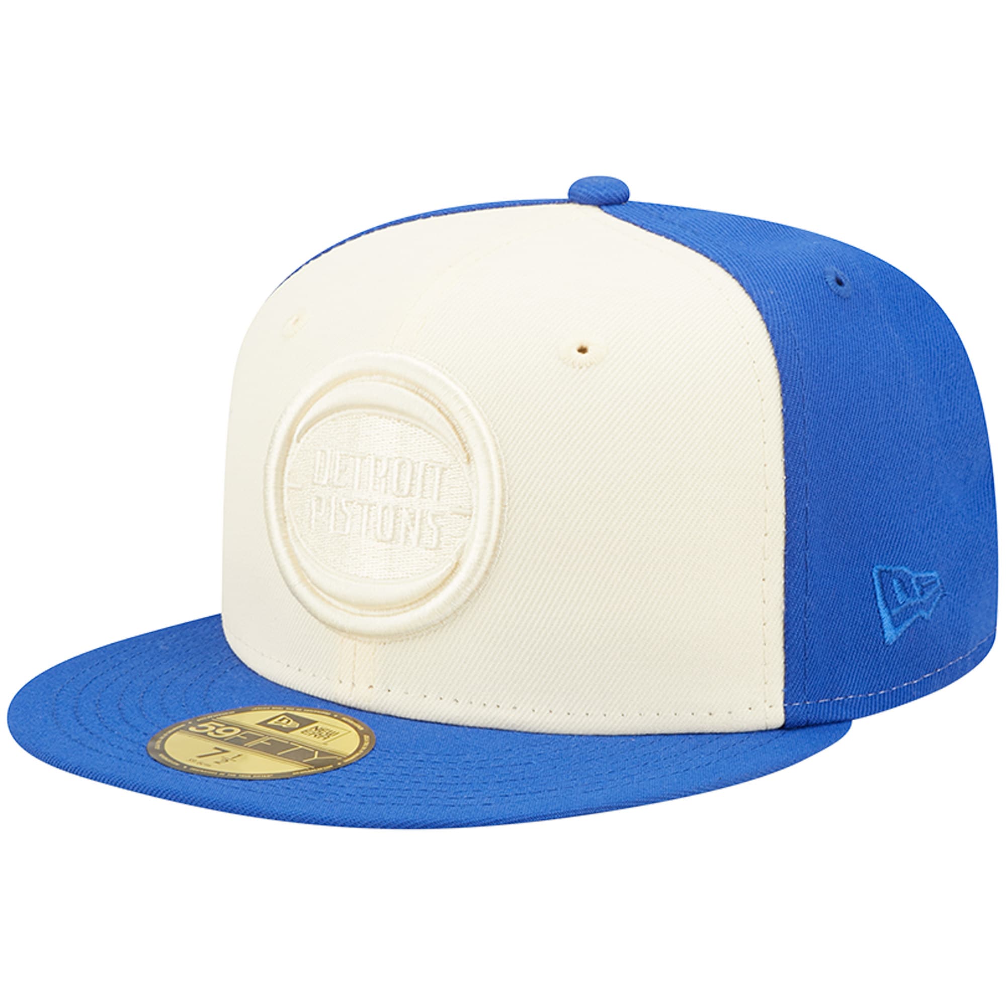 Detroit Pistons New Era Cork Two-Tone 59FIFTY Fitted Hat - Cream/Blue