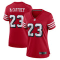 Women s Nike Christian McCaffrey Scarlet San Francisco 49ers Alternate Game Player Jersey