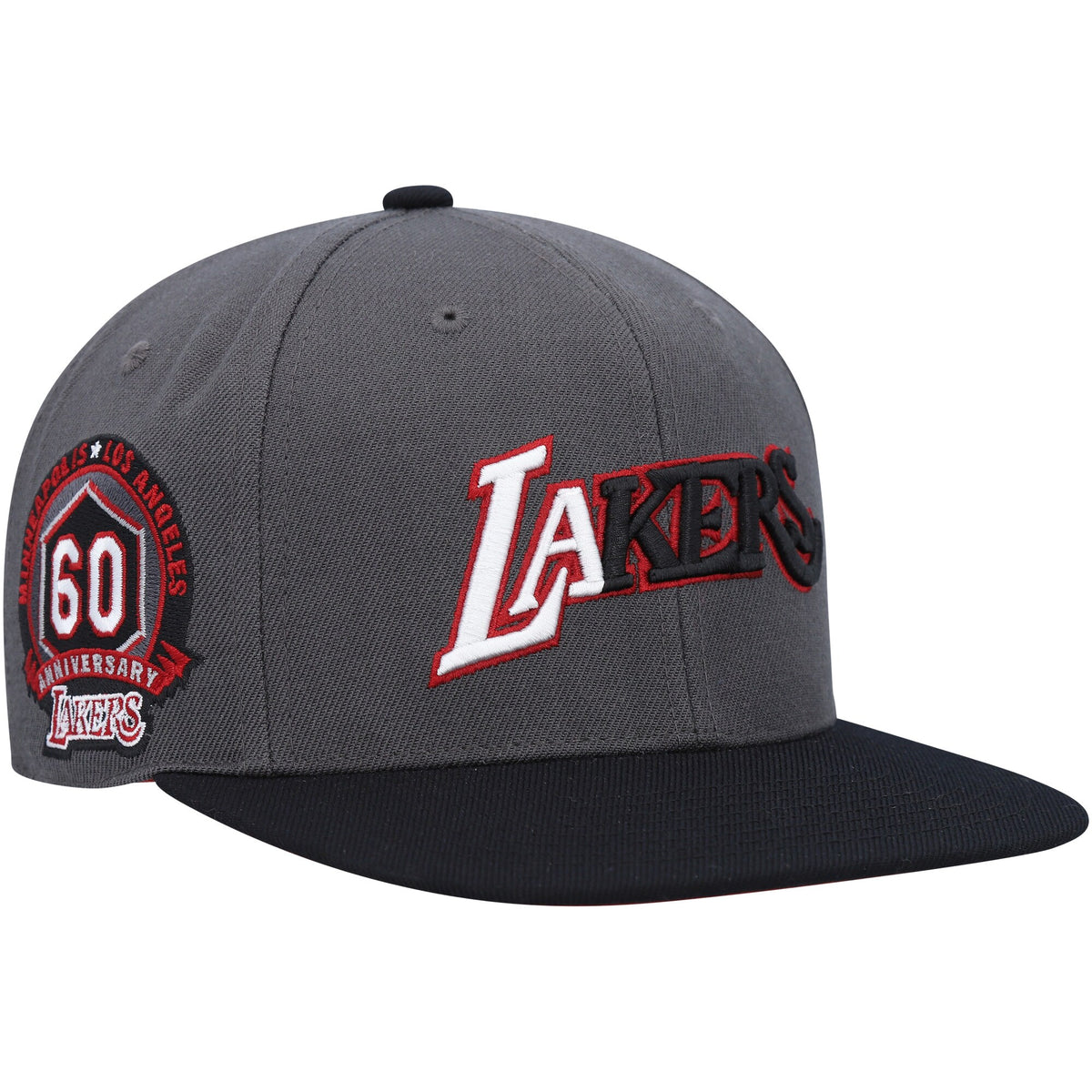 Los Angeles Lakers Mitchell & Ness Hardwood Classics Born & Bred Fitted Hat - Gray
