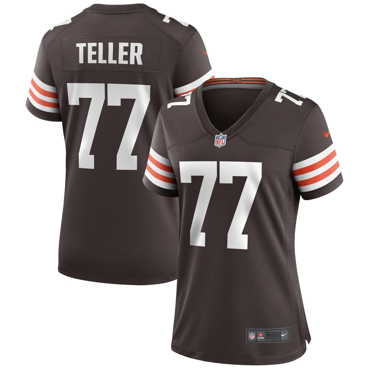 Women s Nike Wyatt Teller Brown Cleveland Browns Game Jersey