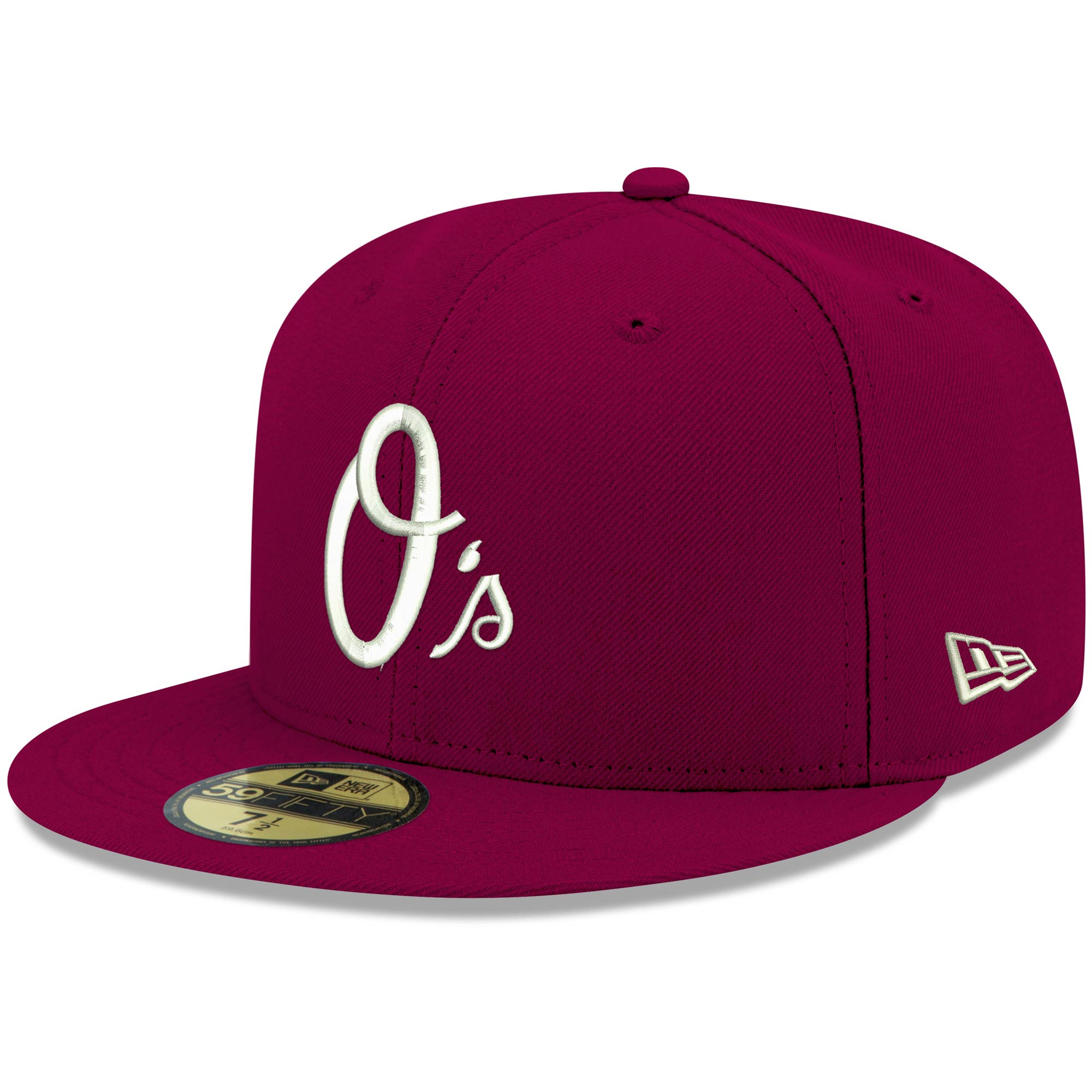 Baltimore Orioles New Era White Logo 59FIFTY Fitted Hat - Cardinal