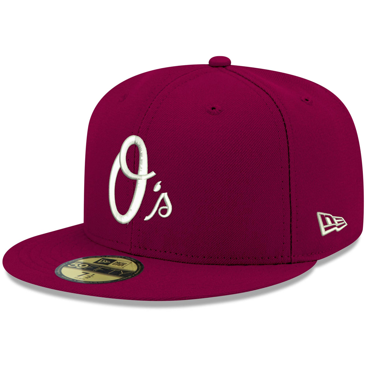 Baltimore Orioles New Era White Logo 59FIFTY Fitted Hat - Cardinal