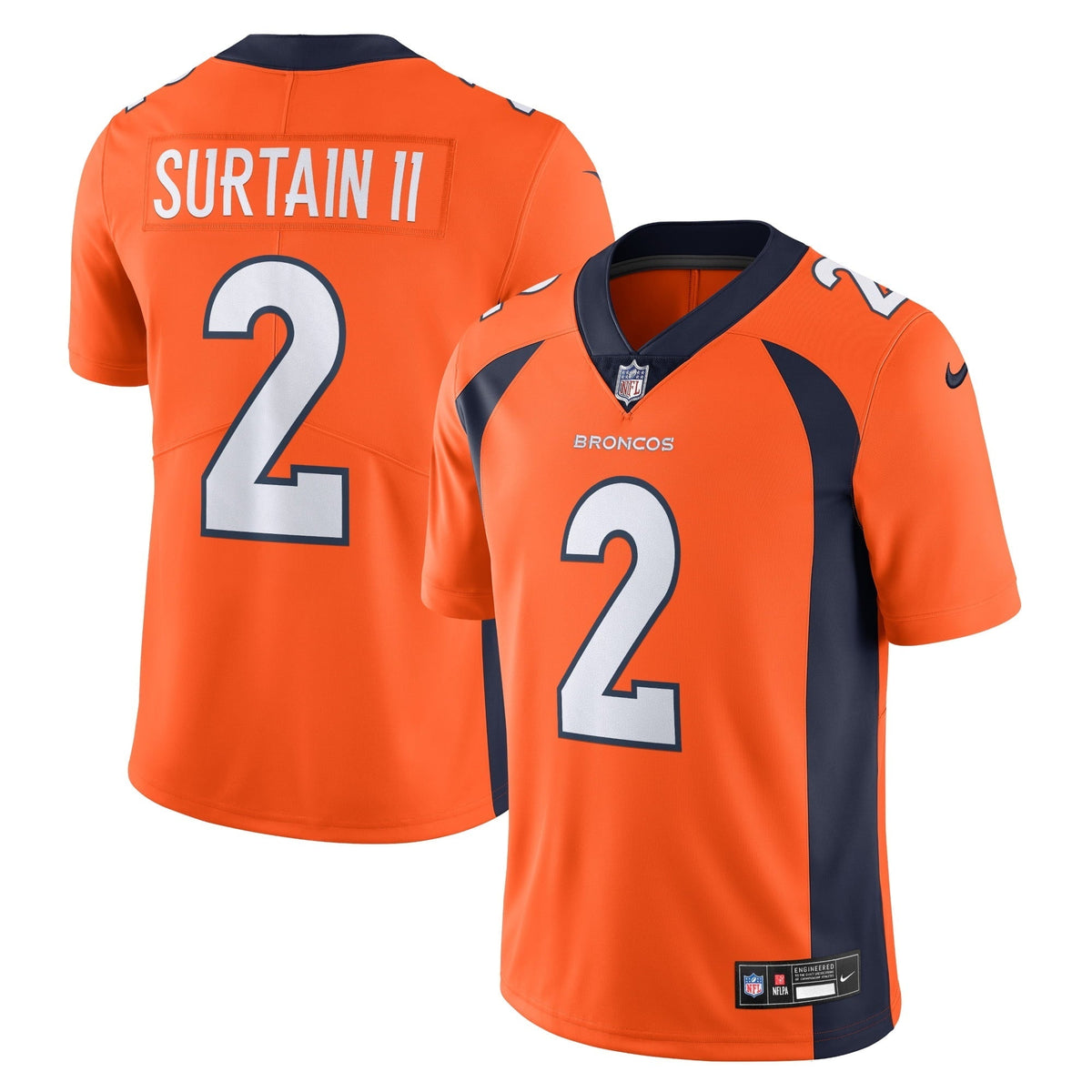 Men s Nike Patrick Surtain II Orange Denver Broncos  Vapor Untouchable Limited Jersey
