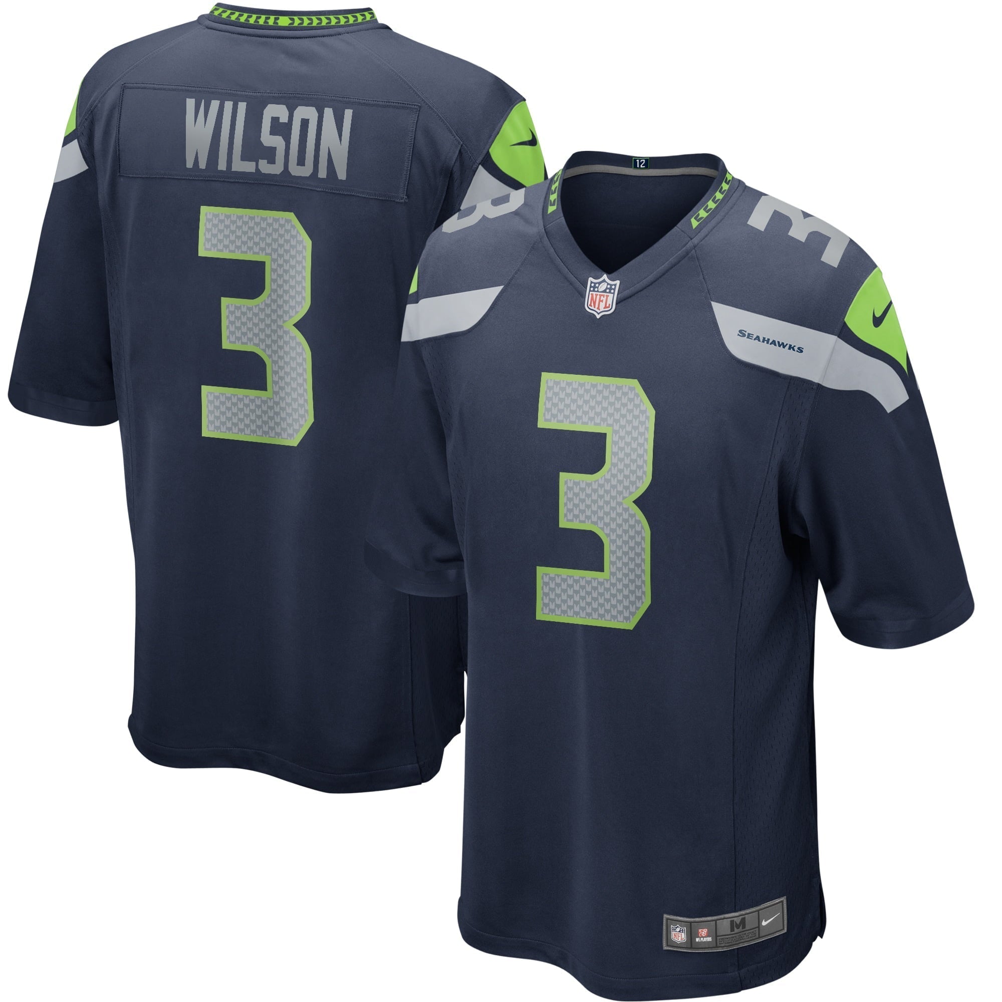 Men s Nike Russell Wilson College Navy Seattle Seahawks Game Player Jersey
