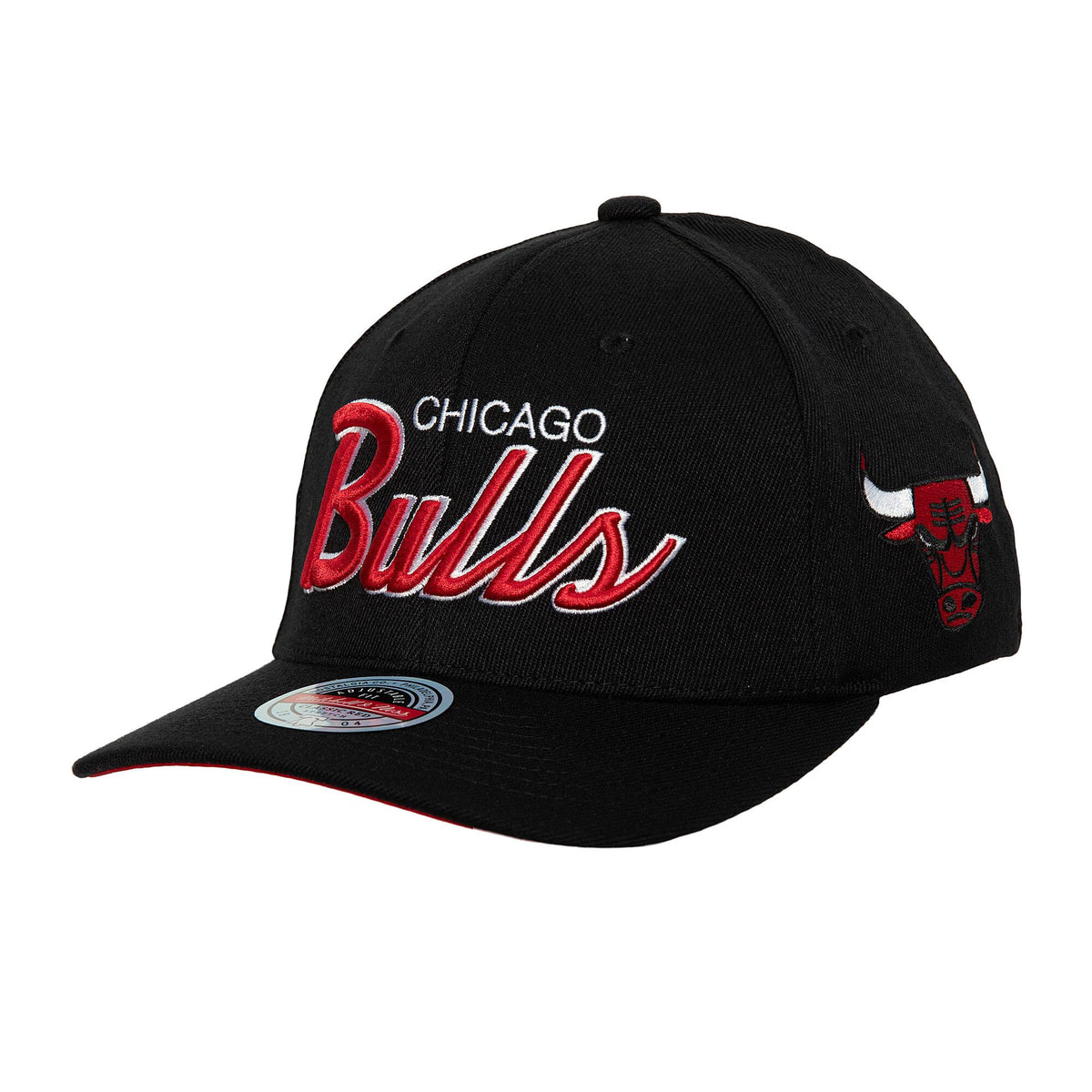 Chicago Bulls Mitchell & Ness MVP Team Script 2.0 Stretch-Snapback Hat - Black