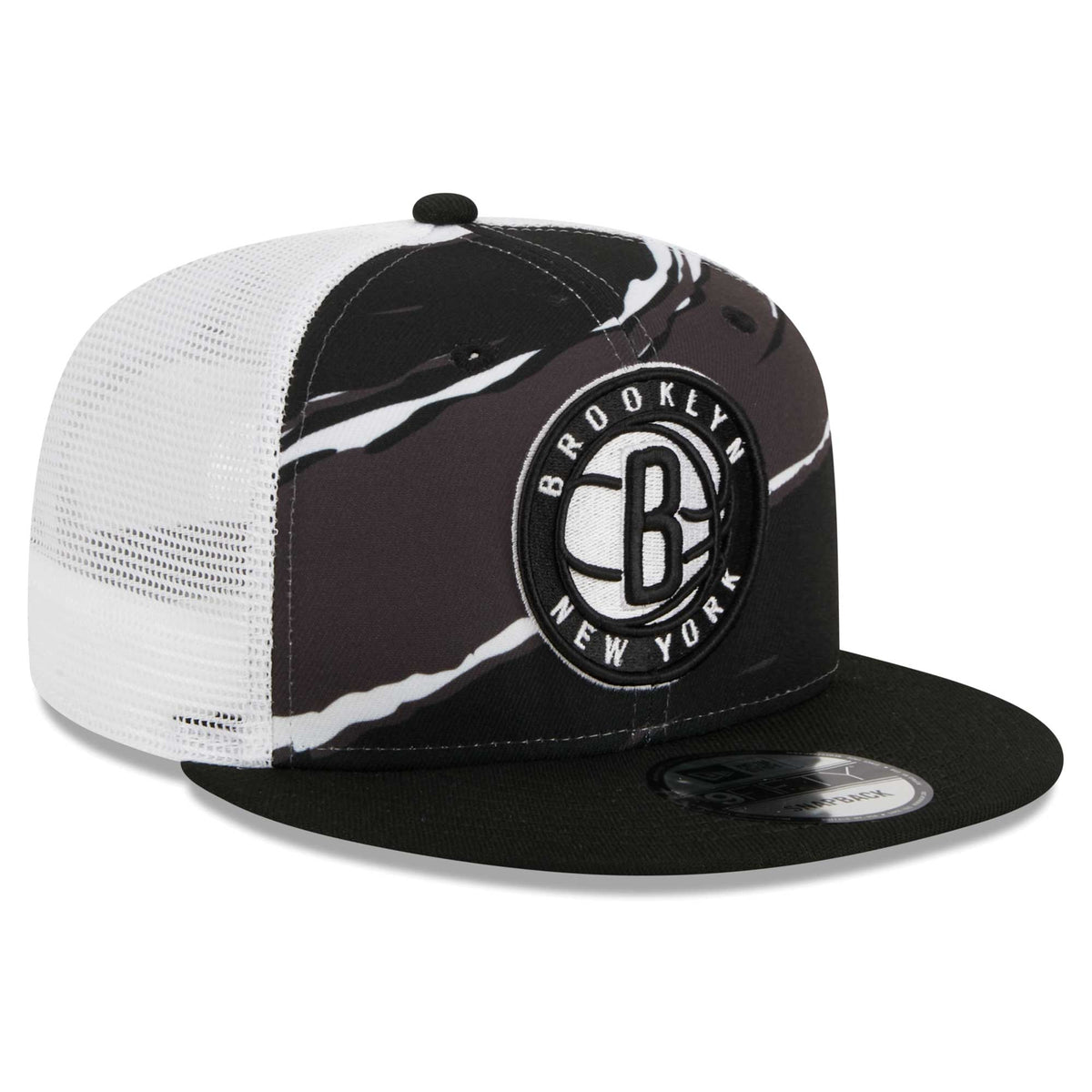 Brooklyn Nets New Era Tear Trucker 9FIFTY Adjustable Hat - Black/White
