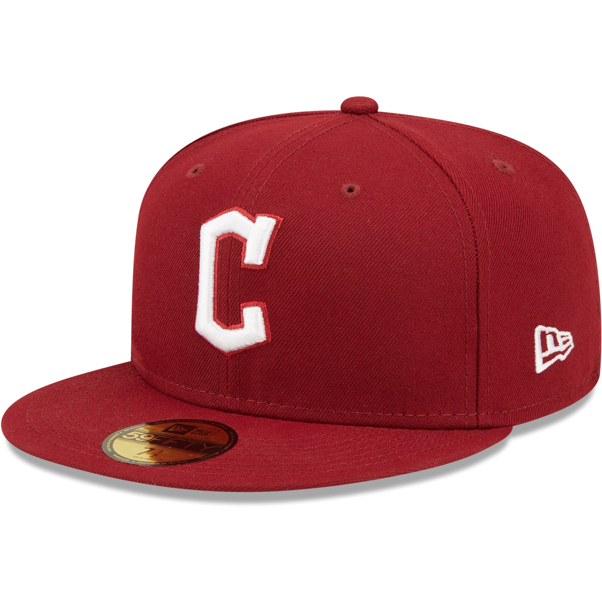 Cleveland Guardians New Era White Logo 59FIFTY Fitted Hat - Cardinal