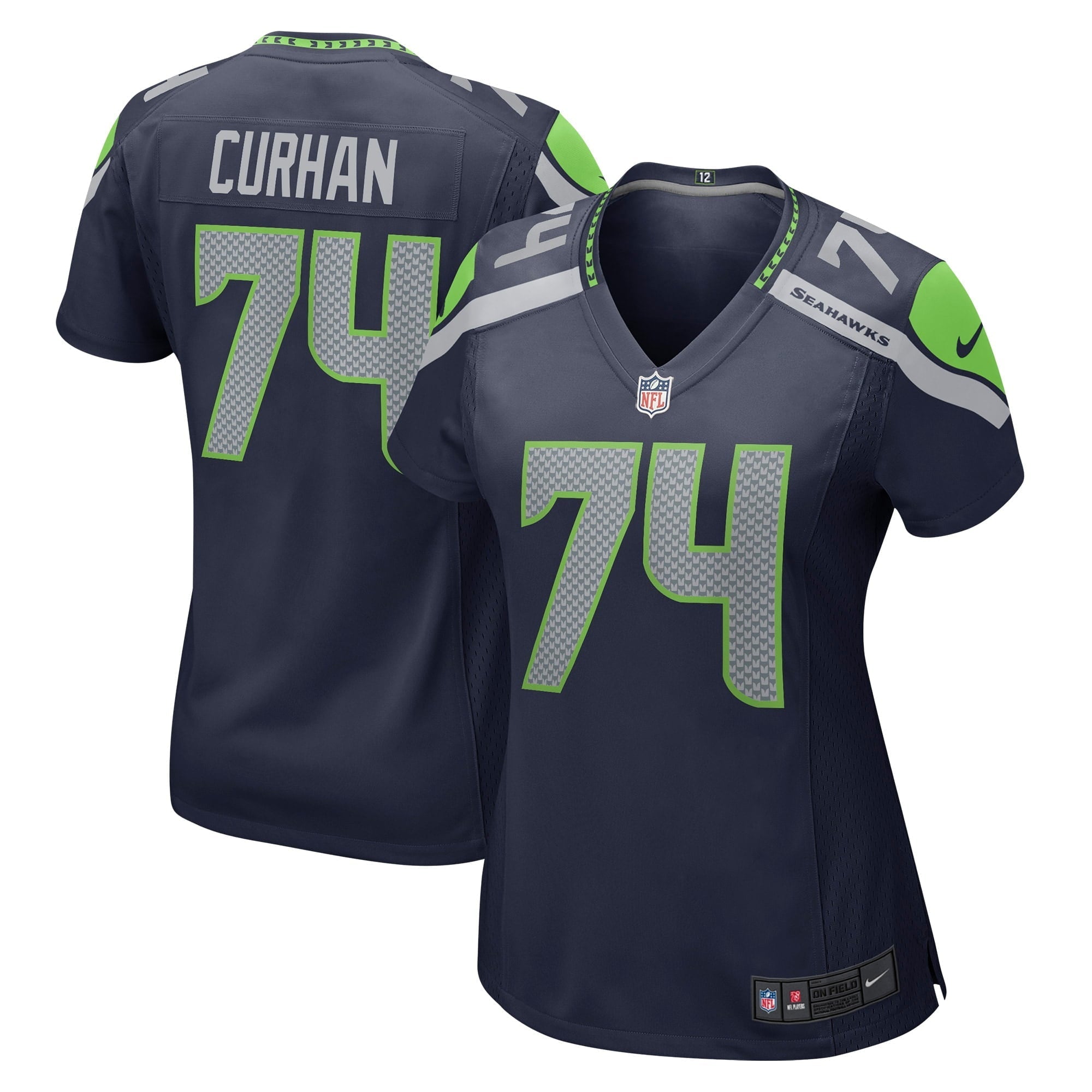 Women s Nike Jake Curhan College Navy Seattle Seahawks Game Jersey