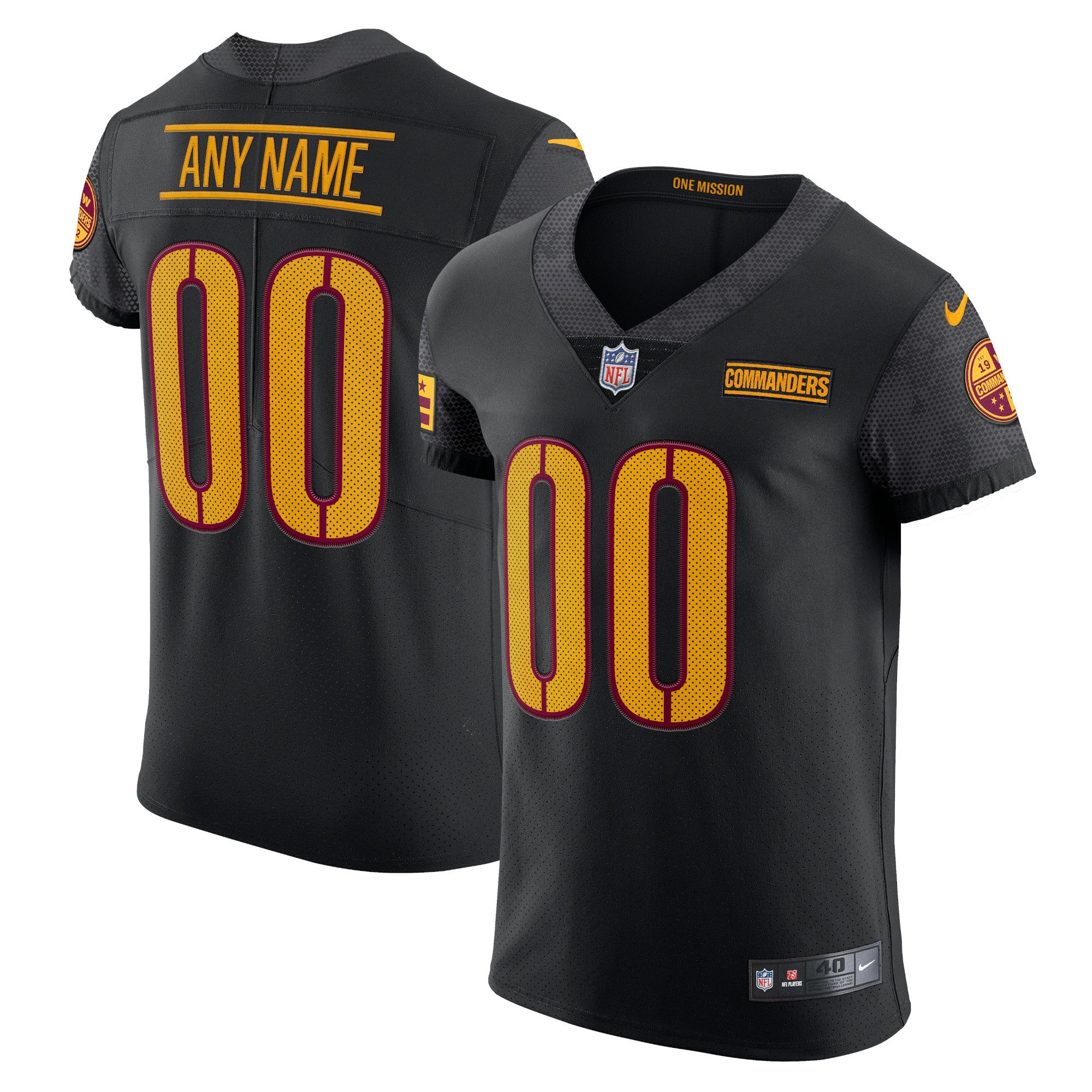 Washington Commanders Nike Vapor Untouchable Elite Custom Alternate Jersey   Black