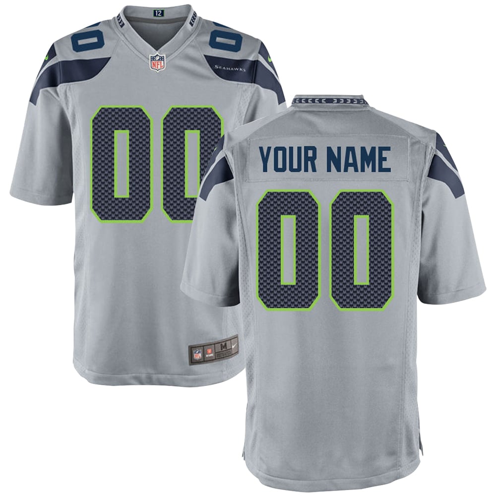 Seattle Seahawks Nike Youth Game Custom Jersey Gray