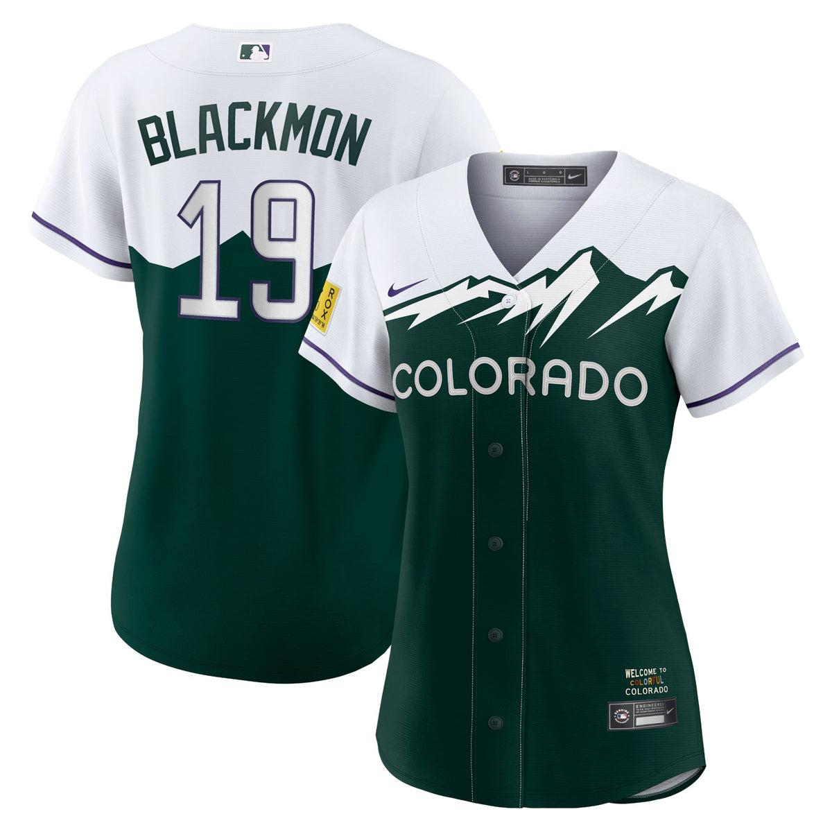 Women's Nike Charlie Blackmon White/Forest Green Colorado Rockies City Connect Replica Player Jersey