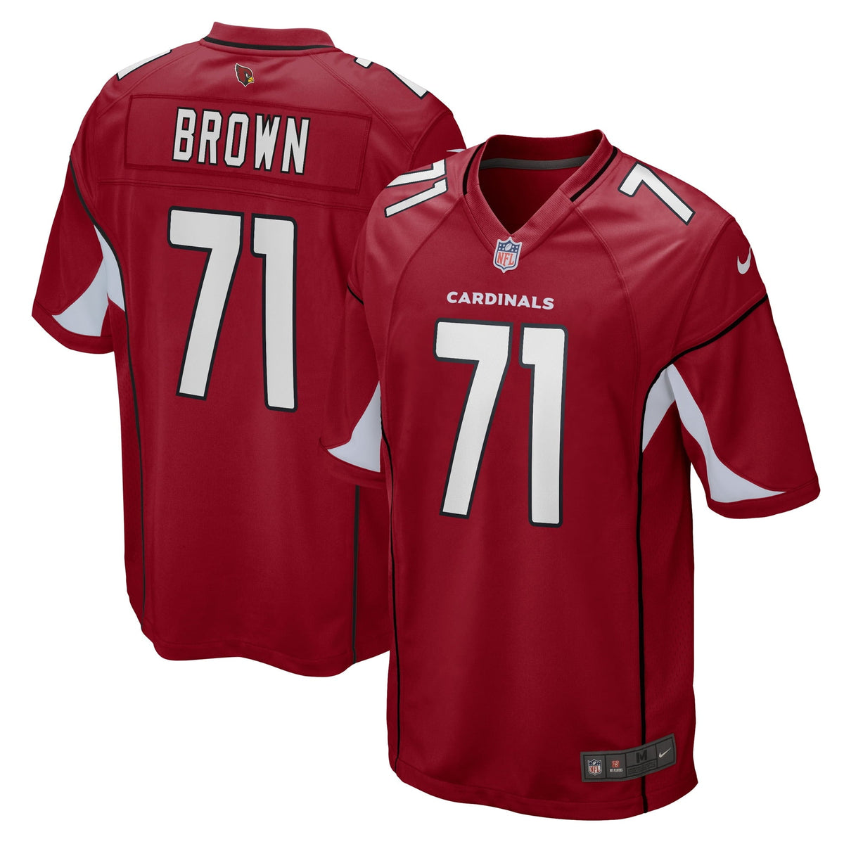 Men s Nike Andrew Brown Cardinal Arizona Cardinals Game Player Jersey