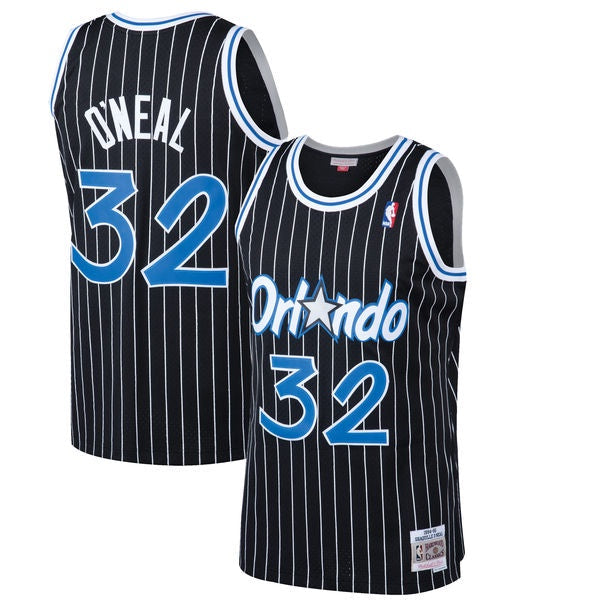 Men's Shaquille O'Neal Orlando Magic 1994-95 Black Swingman Replica Jersey By Mitchell & Ness
