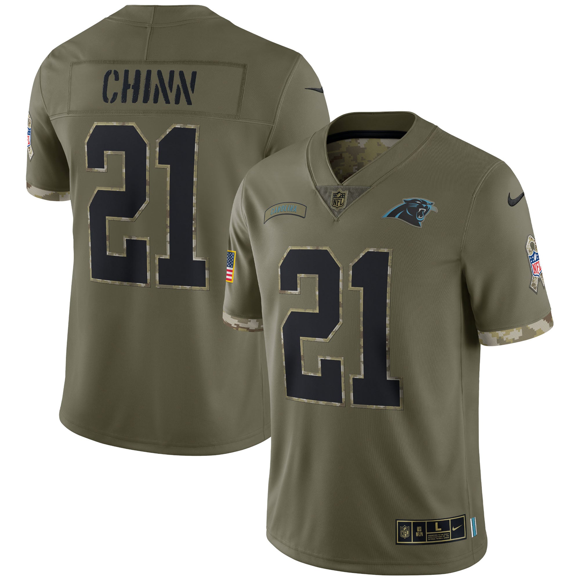 Jeremy Chinn Carolina Panthers Nike 2022 Salute To Service Limited Jersey   Olive