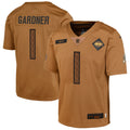 Ahmad Sauce Gardner New York Jets Nike Youth 2023 Salute To Service Limited Jersey   Brown