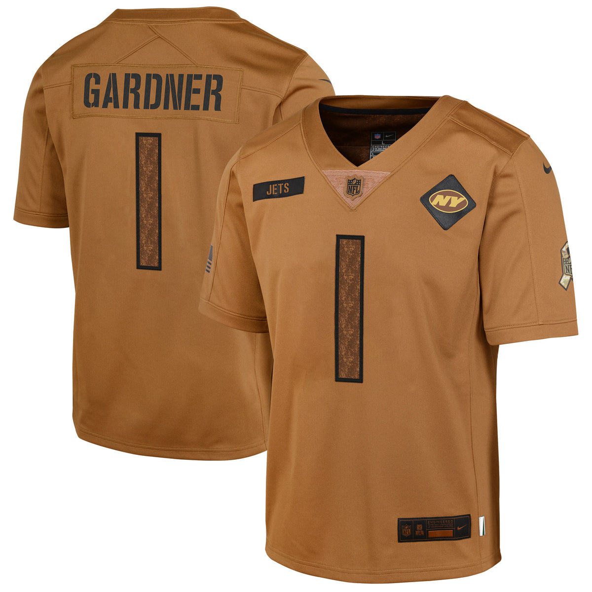 Ahmad Sauce Gardner New York Jets Nike Youth 2023 Salute To Service Limited Jersey   Brown