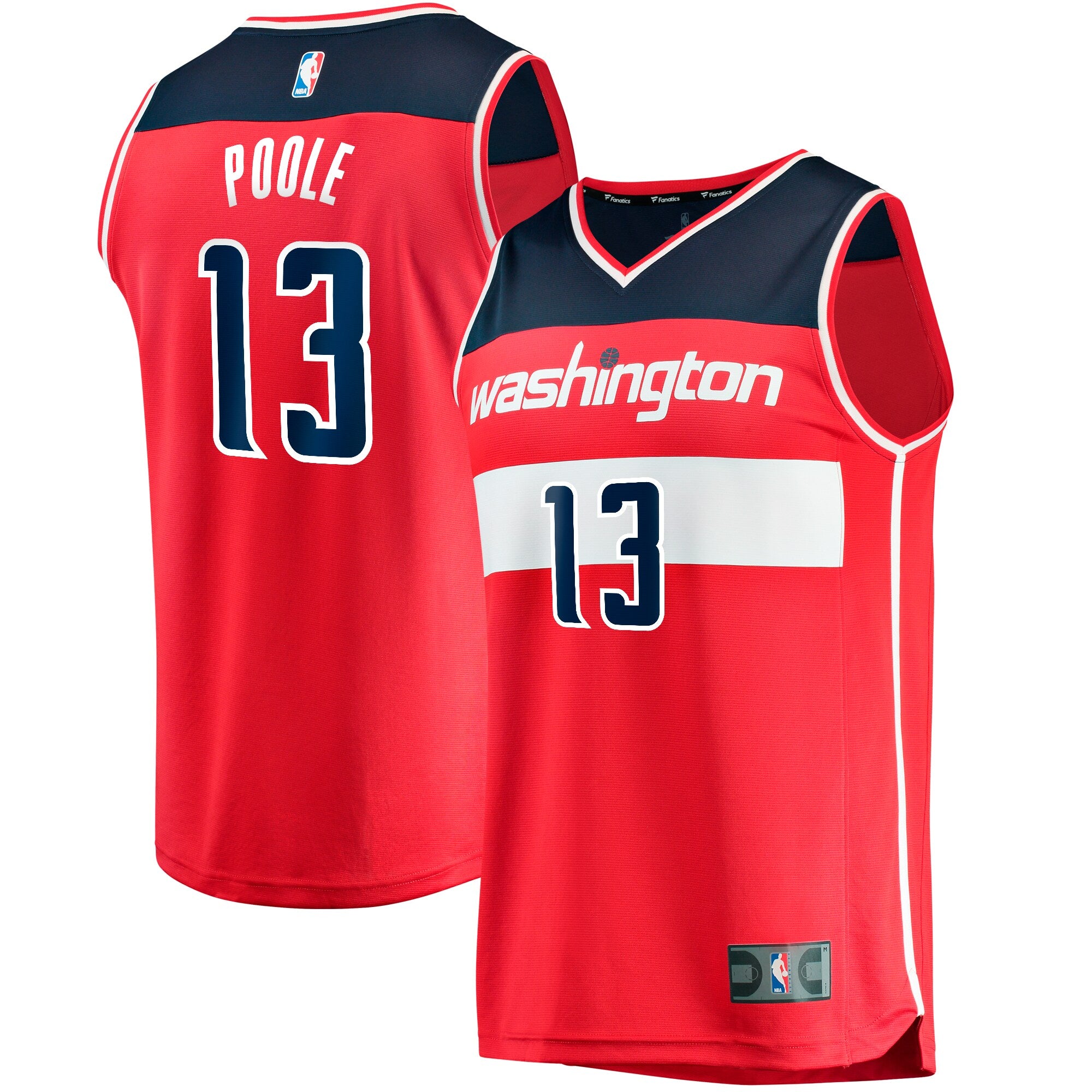 Jordans Poole Washington Wizards Fanatics Branded Fast Break Player Jersey - Icon Edition - Red