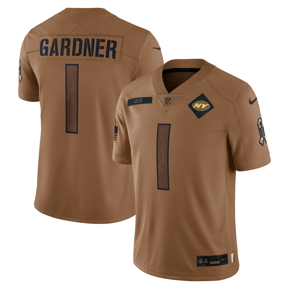 Ahmad Sauce Gardner New York Jets Nike 2023 Salute To Service Limited Jersey   Brown