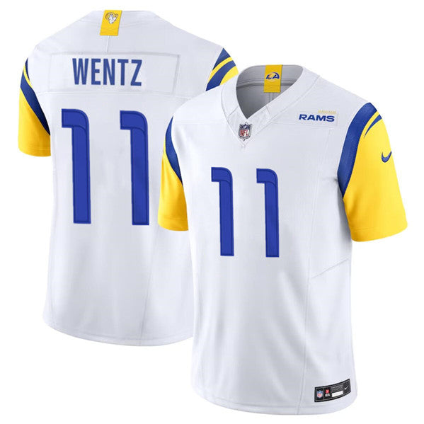 Men s Los Angeles Rams Carson Wentz White 2023 Vapor Untouchable Limited Football Stitched Jerseys