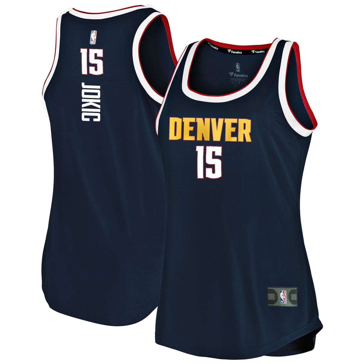 Nikola Jokic Denver Nuggets Fanatics Branded Women's 2019/20 Fast Break Team Tank Jersey - Icon Edition - Navy