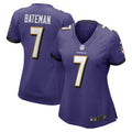 Women s Nike Rashod Bateman Purple Baltimore Ravens Game Jersey