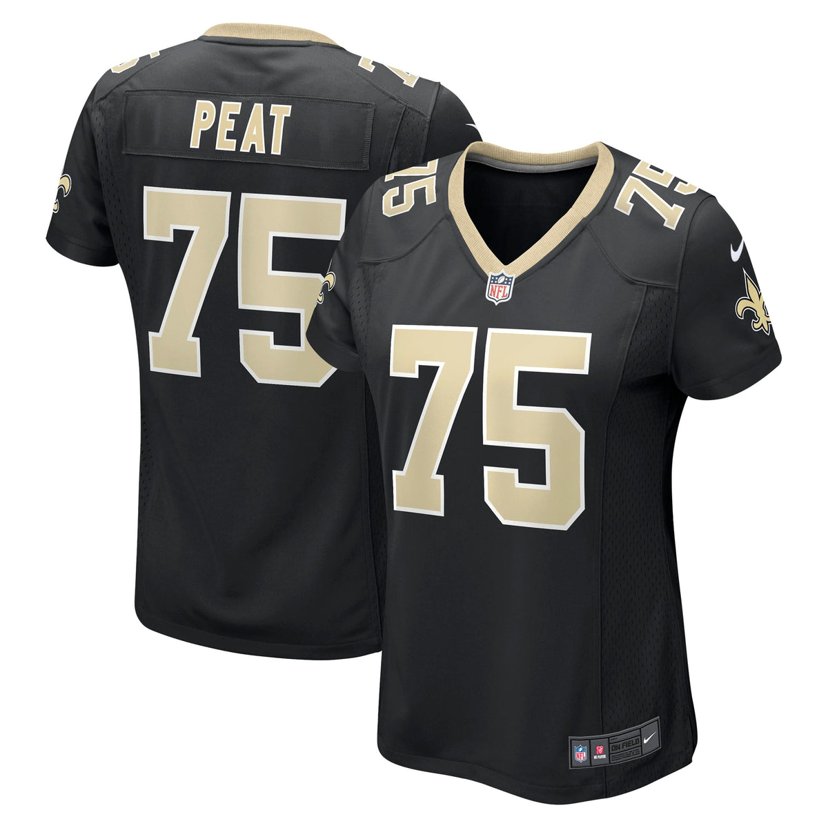 Women s Nike Andrus Peat Black New Orleans Saints Game Jersey