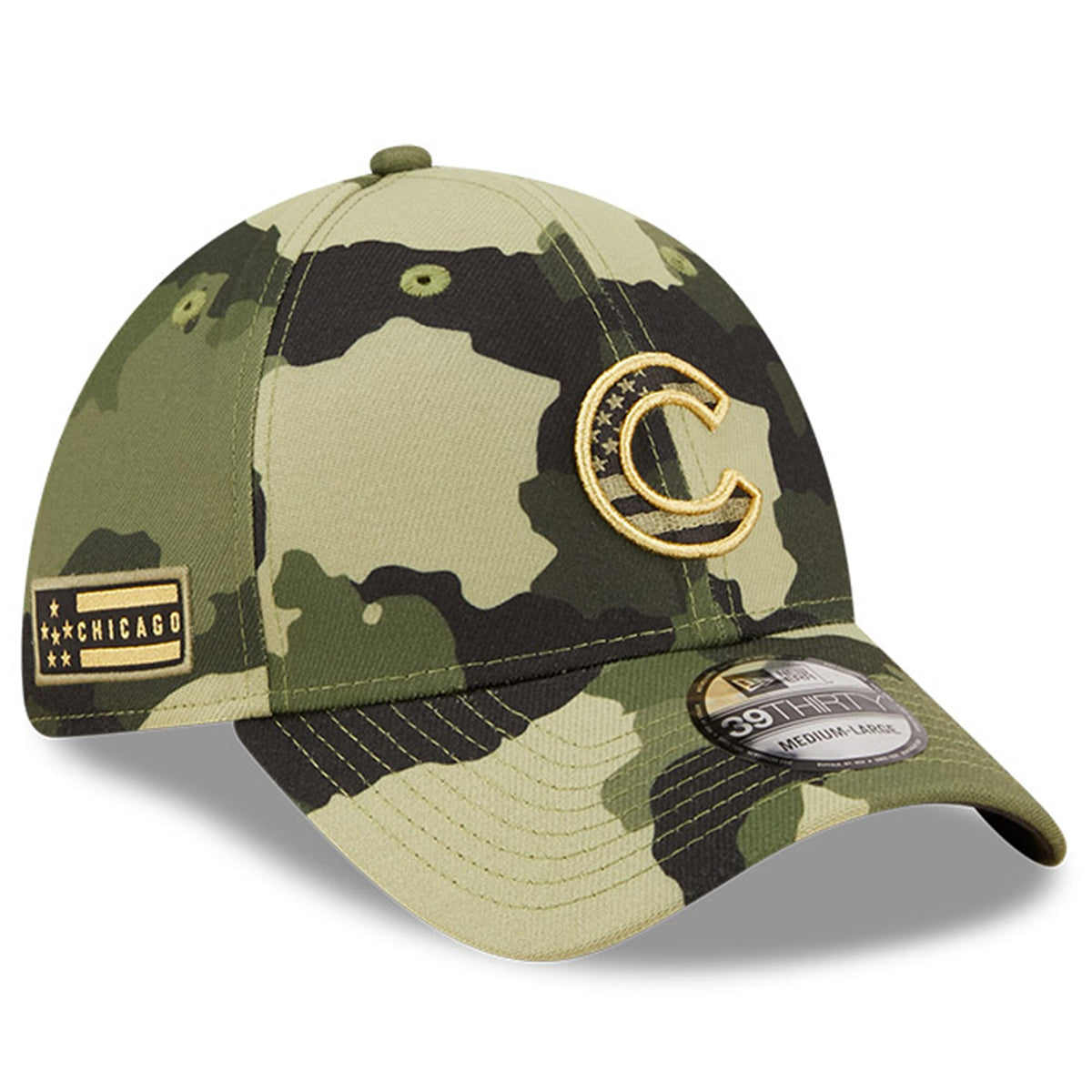 Chicago Cubs New Era 2022 Armed Forces Day 39THIRTY Flex Hat - Camo