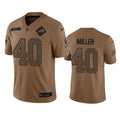 Men s Buffalo Bills Von Miller 2023 Brown Salute To Service Limited Stitched Jersey