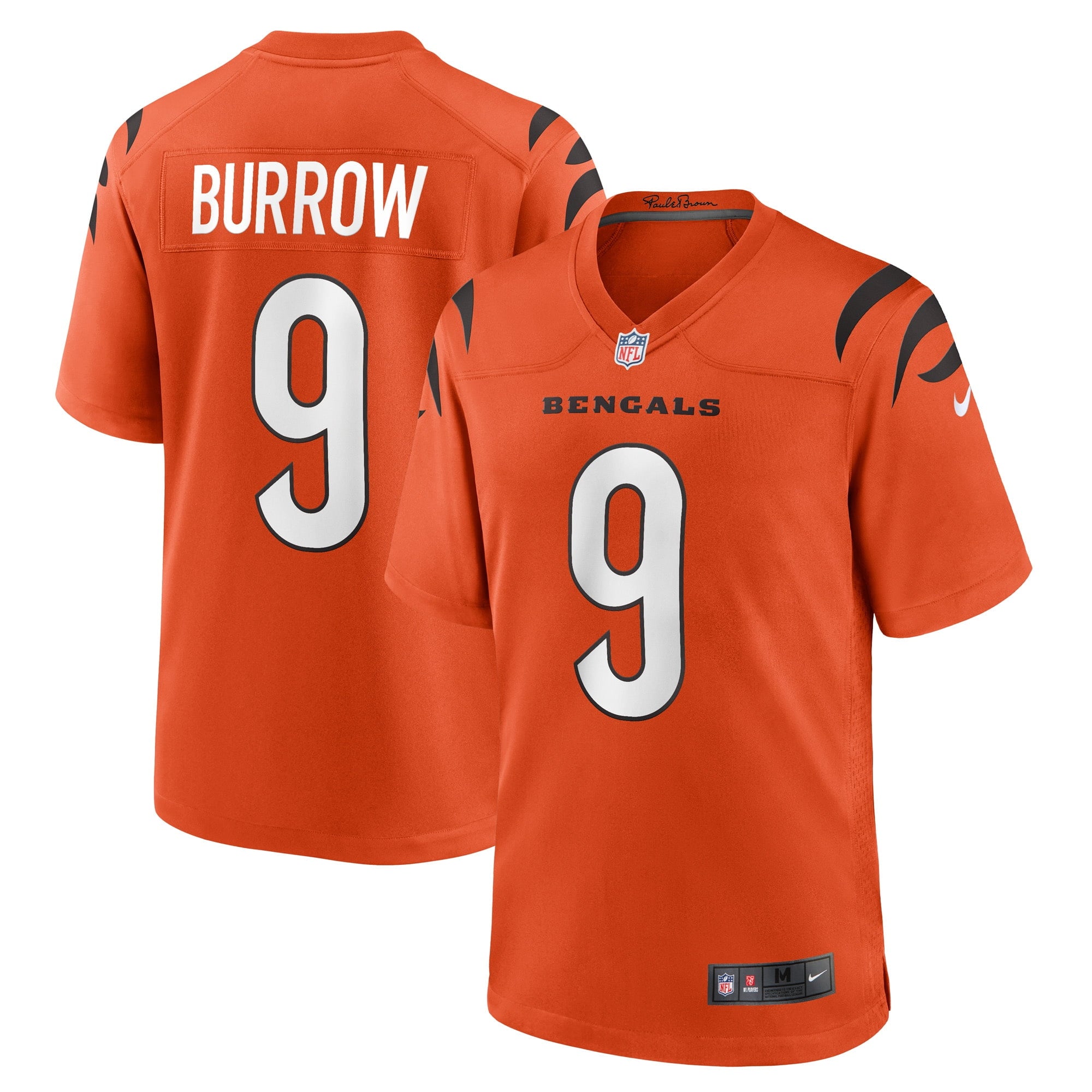 Men s Nike Joe Burrow Orange Cincinnati Bengals Game Jersey
