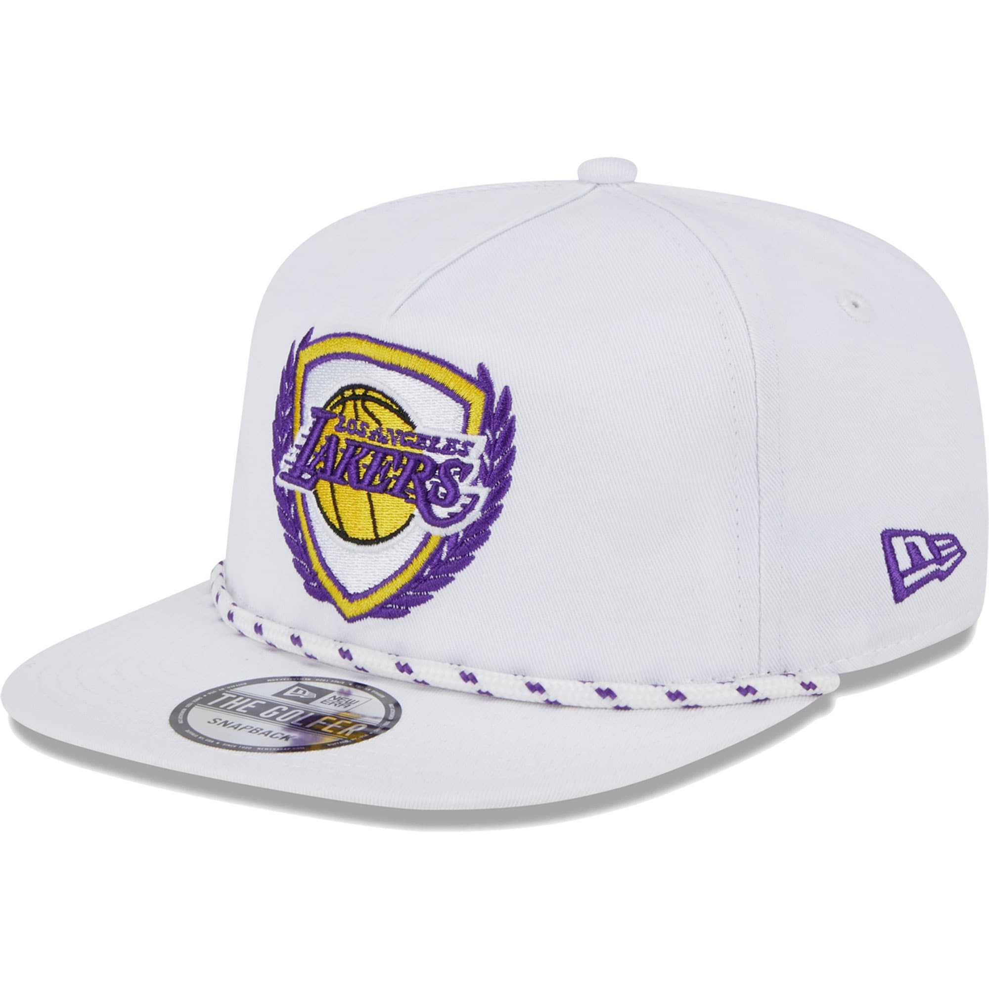 Los Angeles Lakers New Era The Golfer Crest Snapback Hat - White