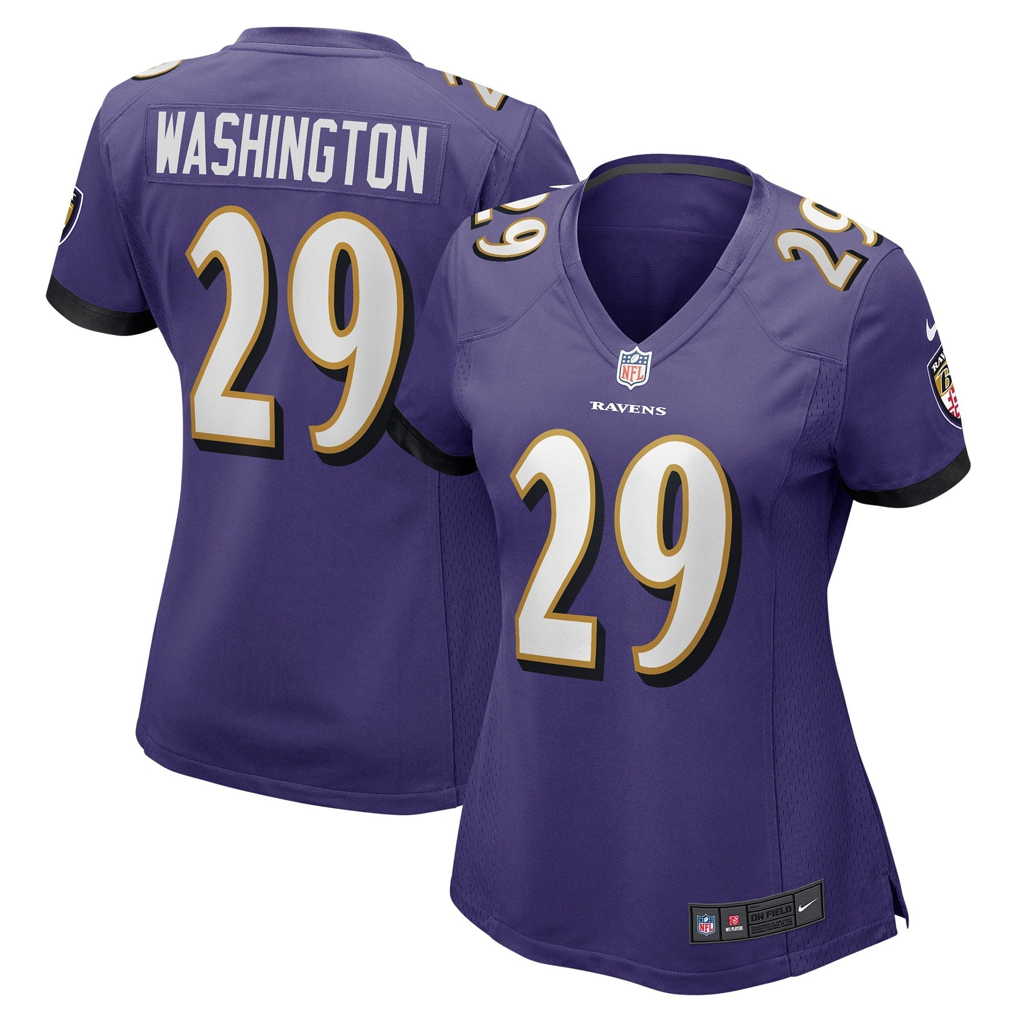 Women s Nike Ar Darius Washington Purple Baltimore Ravens Player Game Jersey