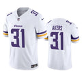 Men s Minnesota Vikings  Cam Akers White 2023 Vapor Throwback Limited Stitched Jerseys