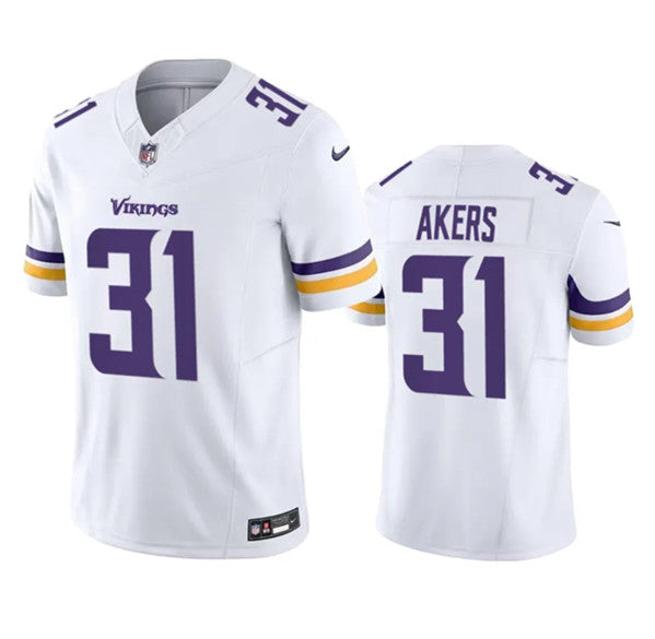 Men s Minnesota Vikings  Cam Akers White 2023 Vapor Throwback Limited Stitched Jerseys