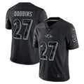 Men s Nike J.K. Dobbins Black Baltimore Ravens RFLCTV Limited Jersey