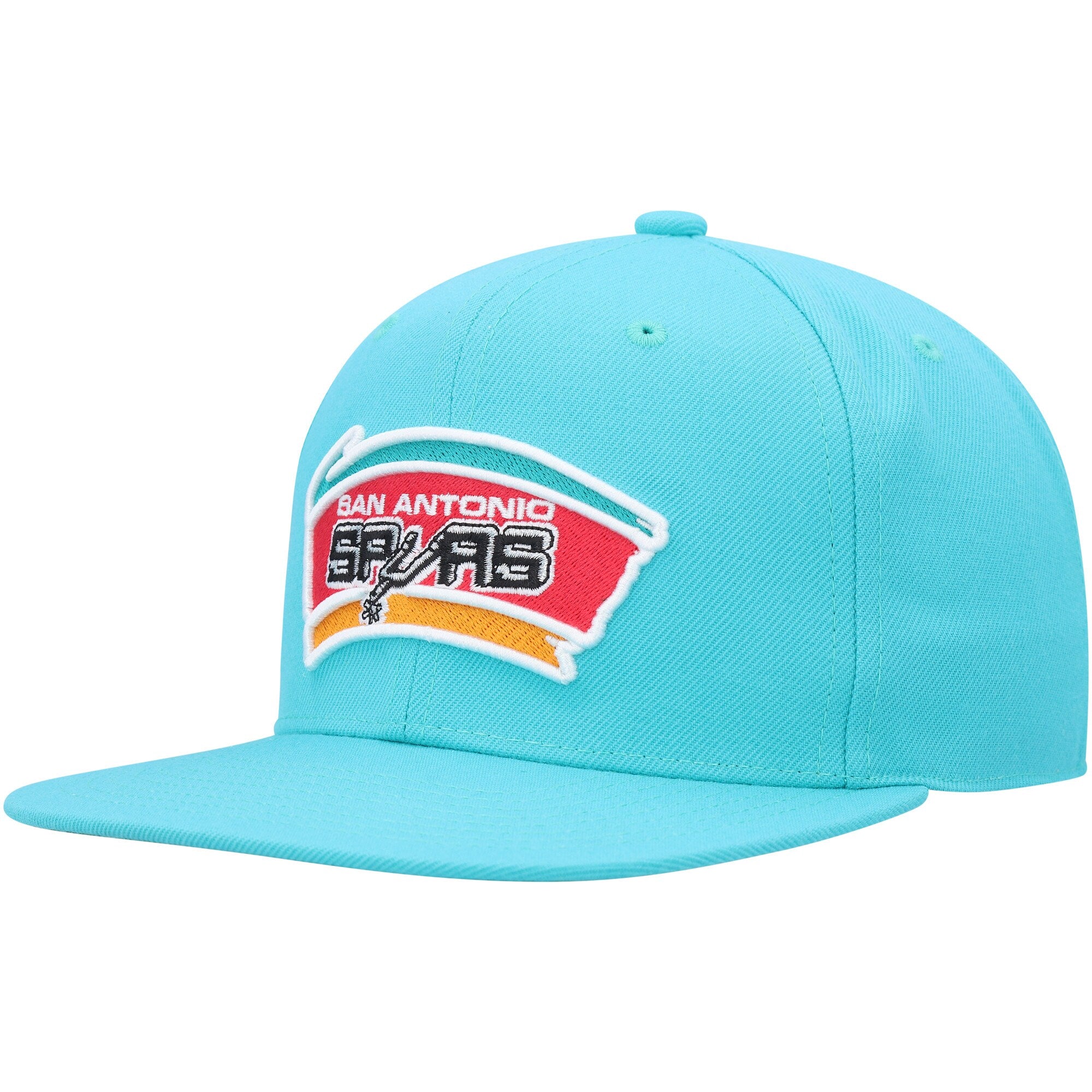 San Antonio Spurs Mitchell & Ness Hardwood Classics MVP Team Ground 2.0 Fitted Hat - Teal