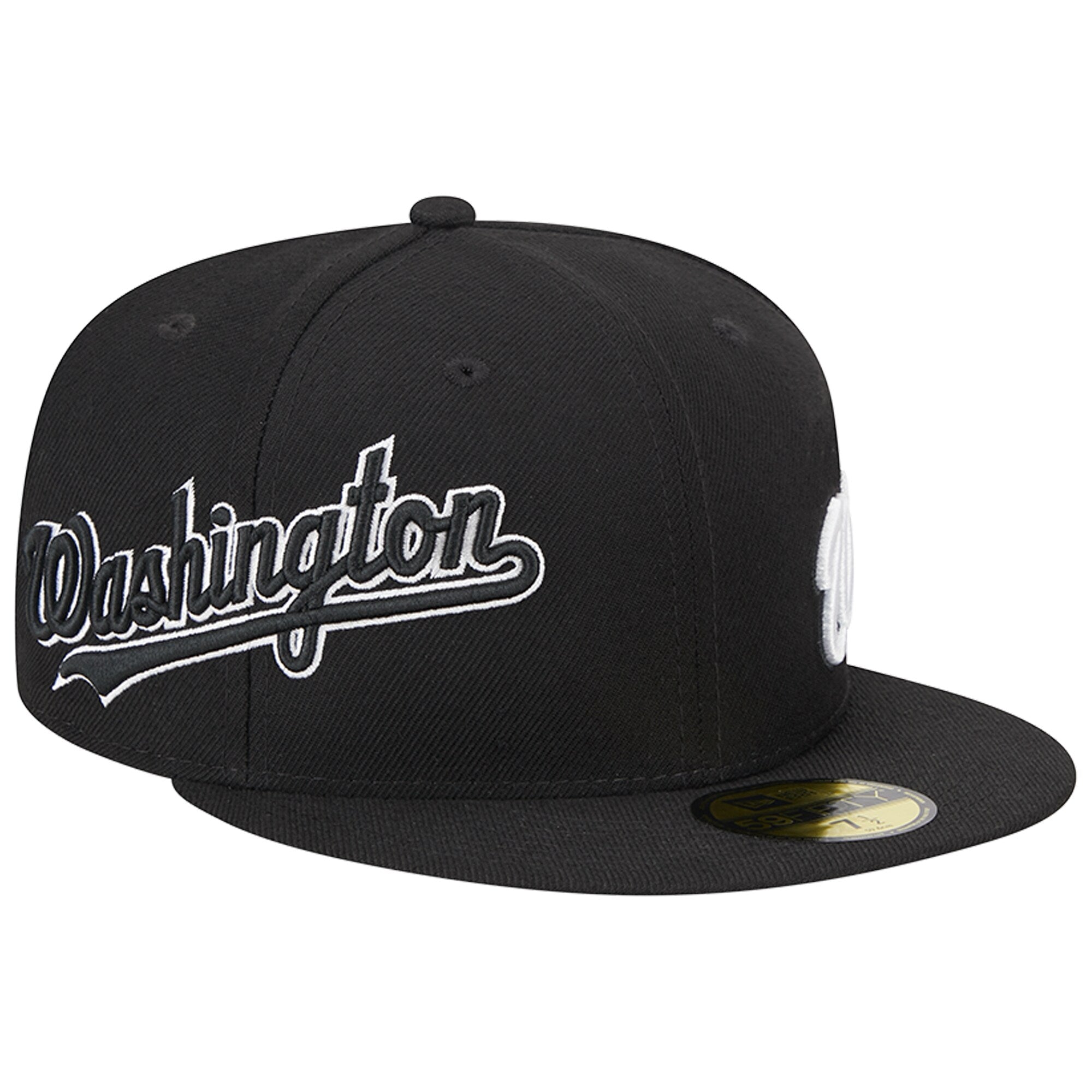 Washington Nationals New Era Jersey 59FIFTY Fitted Hat - Black