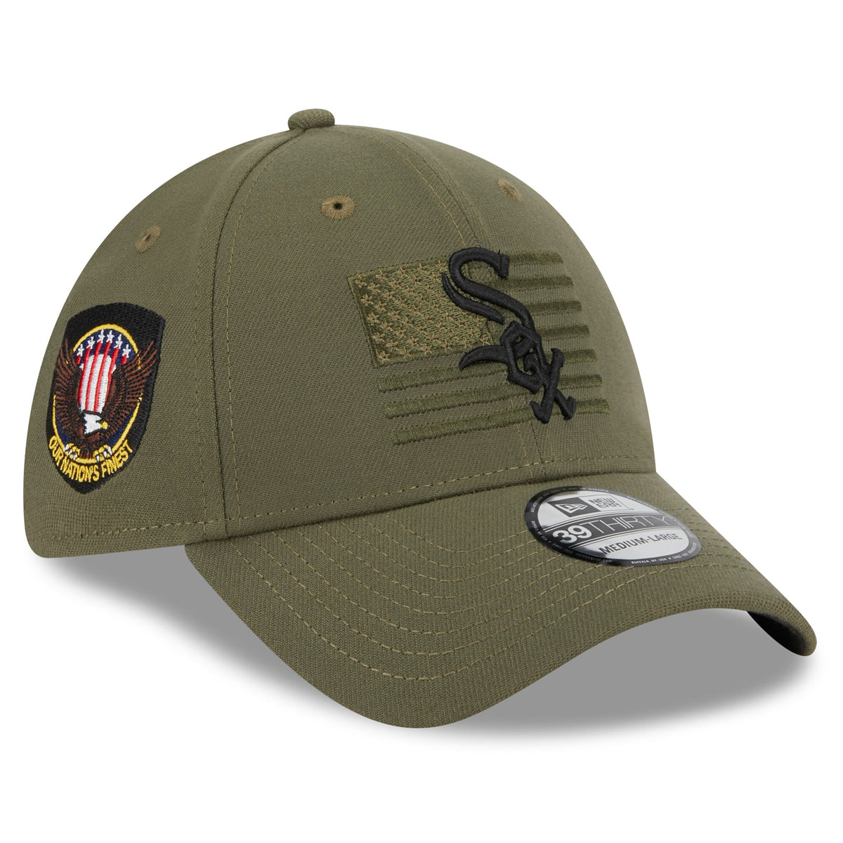 Chicago White Sox New Era 2023 Armed Forces Day 39THIRTY Flex Hat - Green