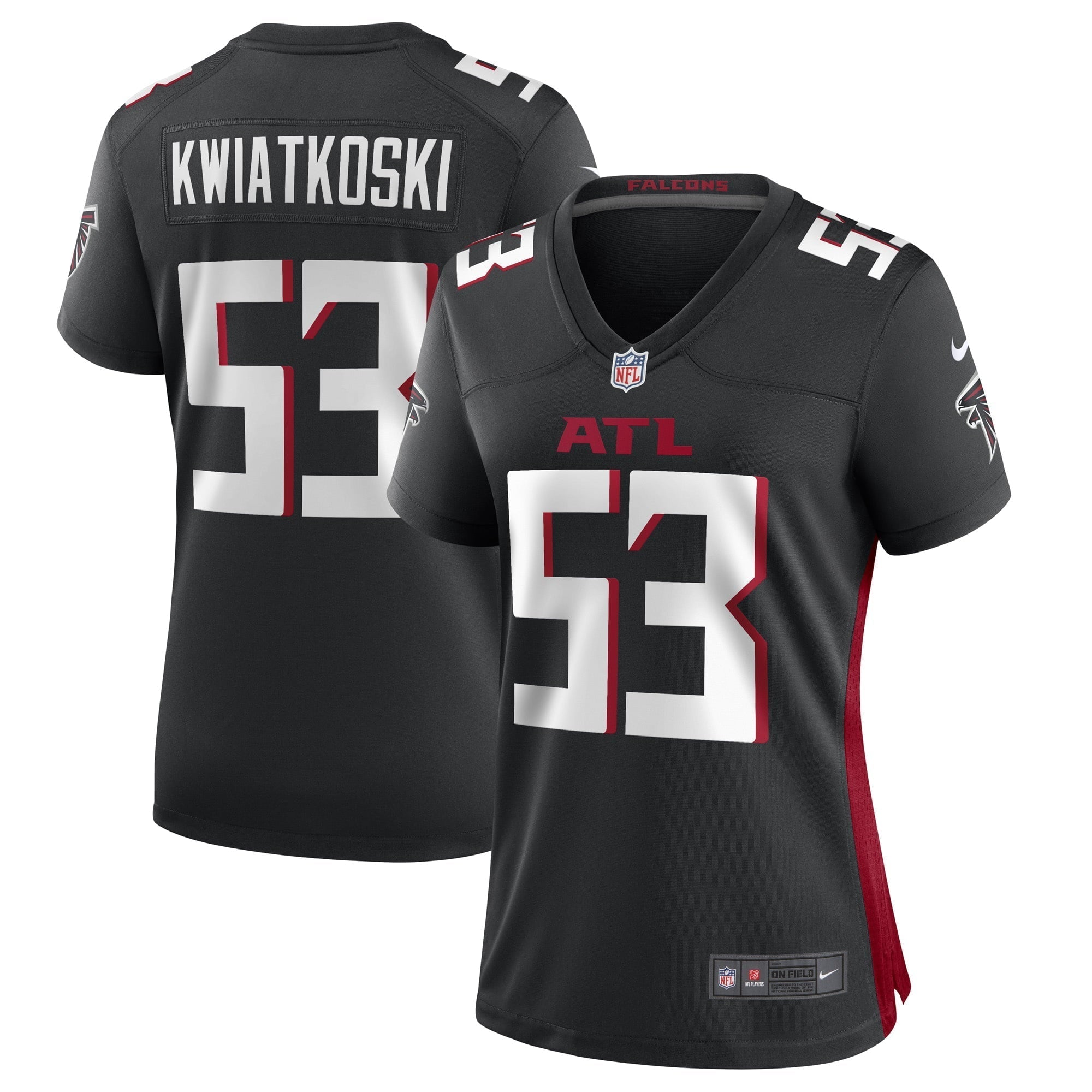 Women s Nike Nick Kwiatkoski Black Atlanta Falcons Game Player Jersey