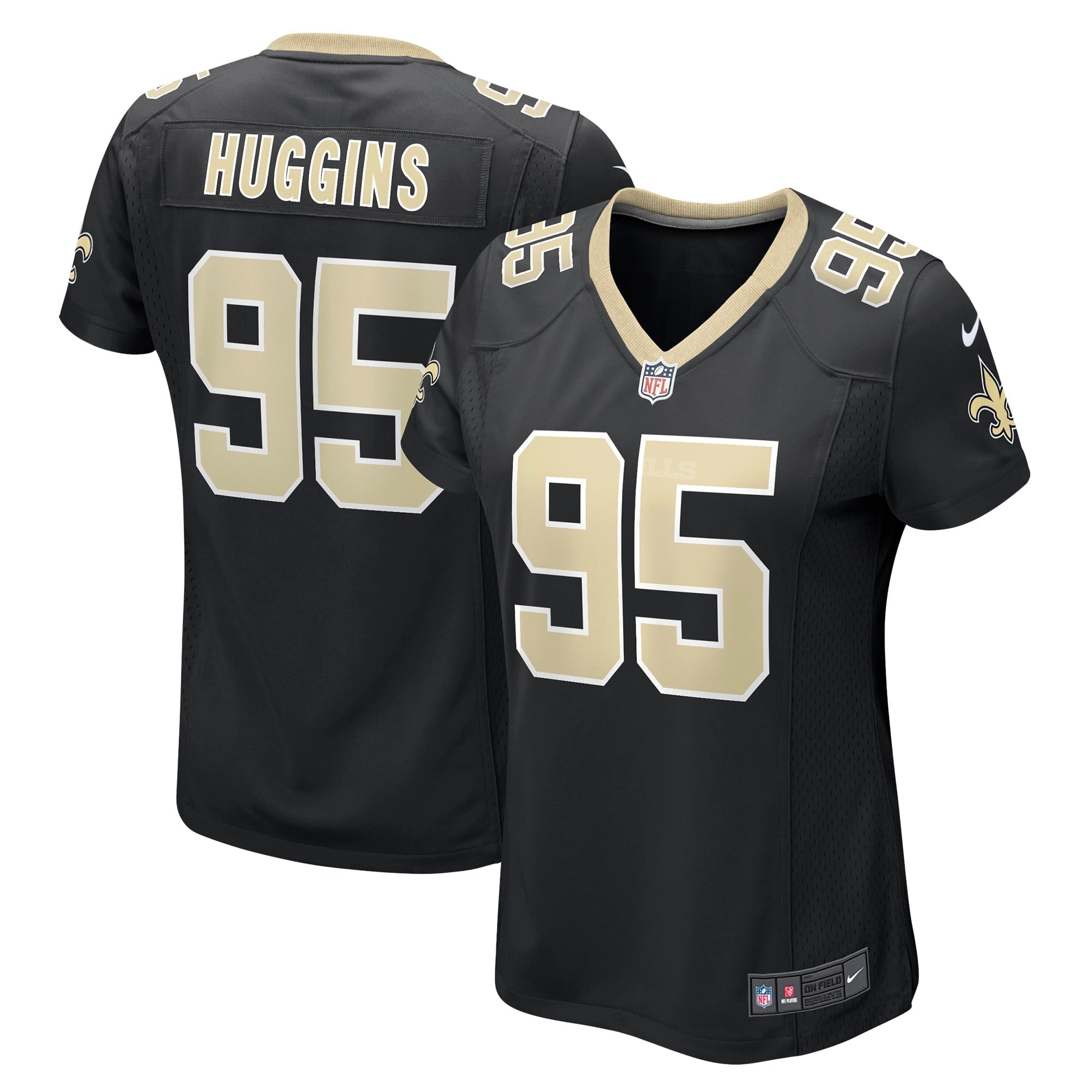 Women s Nike Albert Huggins Black New Orleans Saints Player Game Jersey